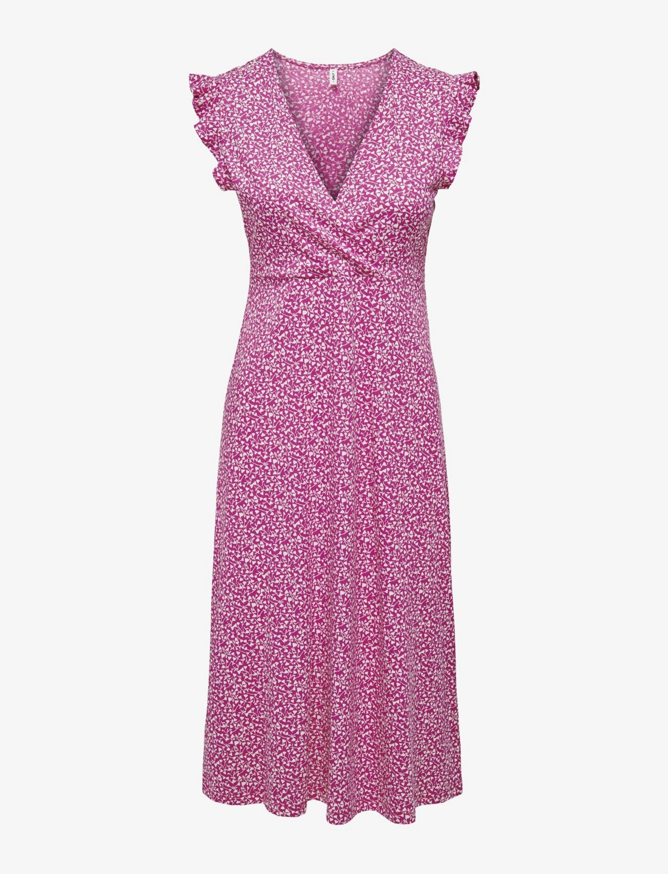 ONLY ONLMAY LIFE S/L WRAP MIDI DRESS JRS - Tøj - RASPBERRY ROSE / pink/rose