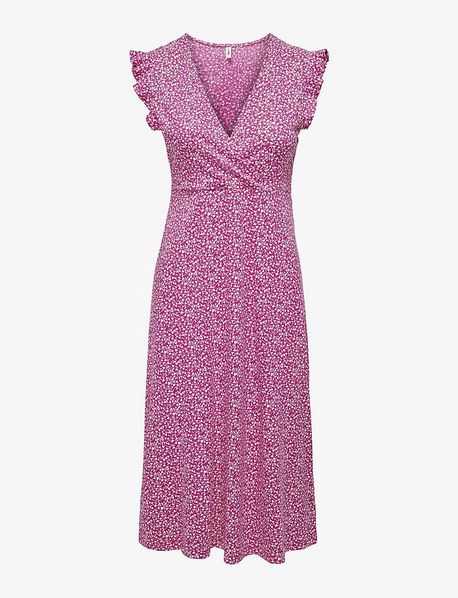 ONLY - ONLMAY LIFE S/L WRAP MIDI DRESS JRS - suvekleidid - raspberry rose - 1