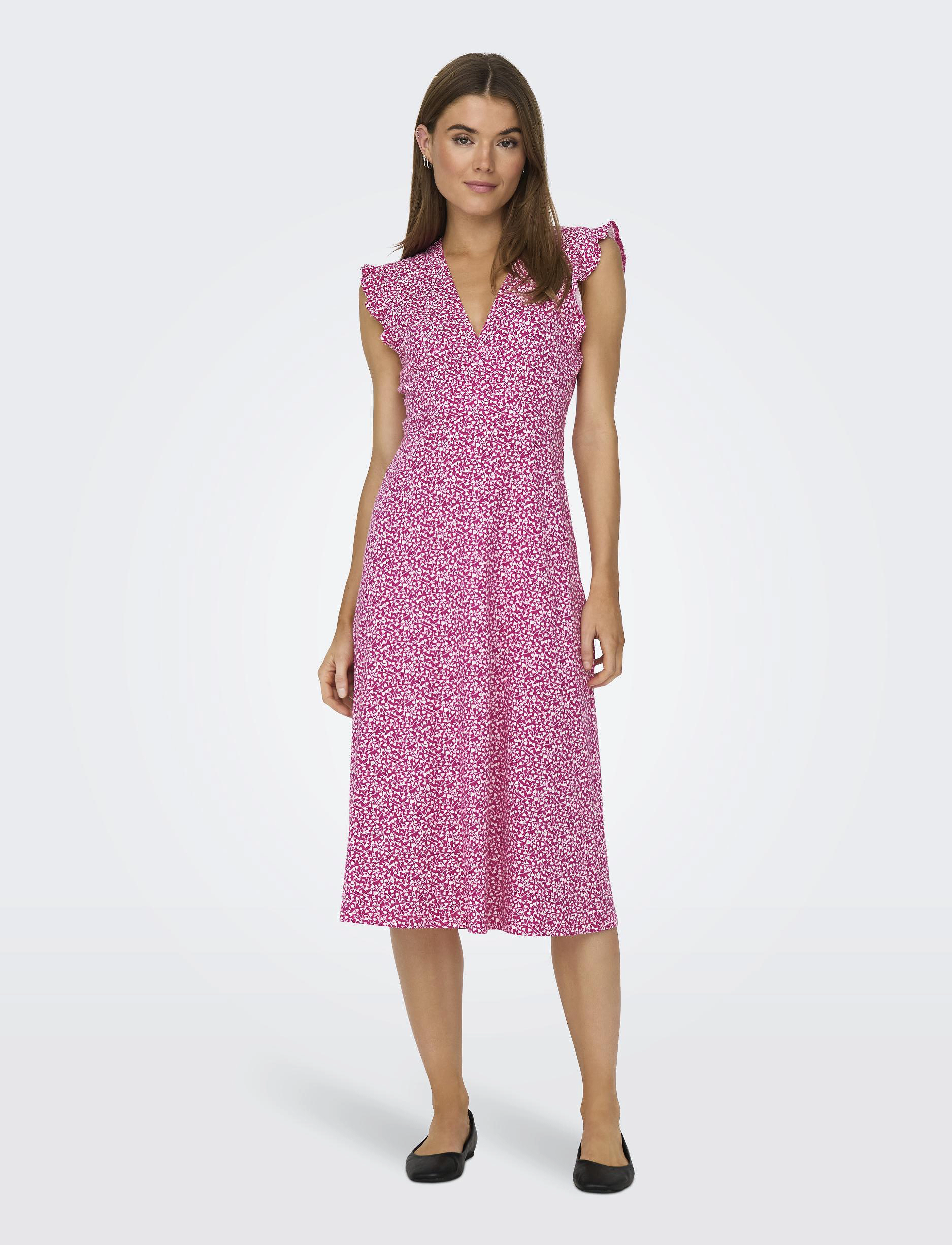 ONLY - ONLMAY LIFE S/L WRAP MIDI DRESS JRS - suvekleidid - raspberry rose - 4