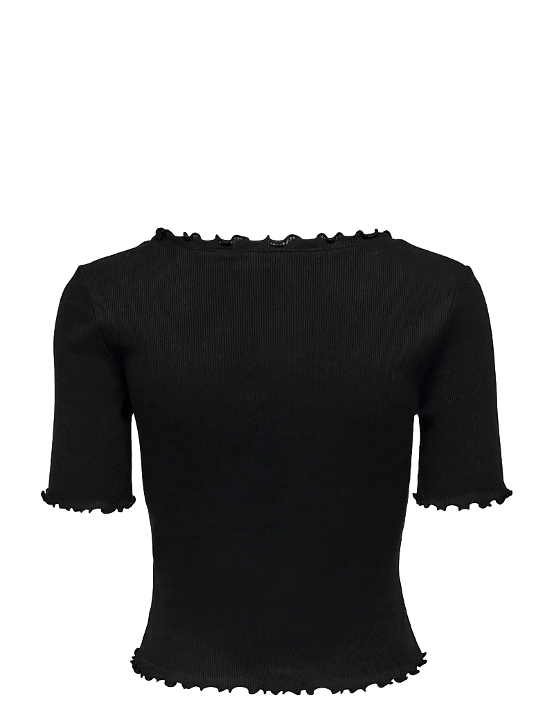 ONLY - ONLLAILA S/S BUTTON TOP JRS - crop tops - black - 2