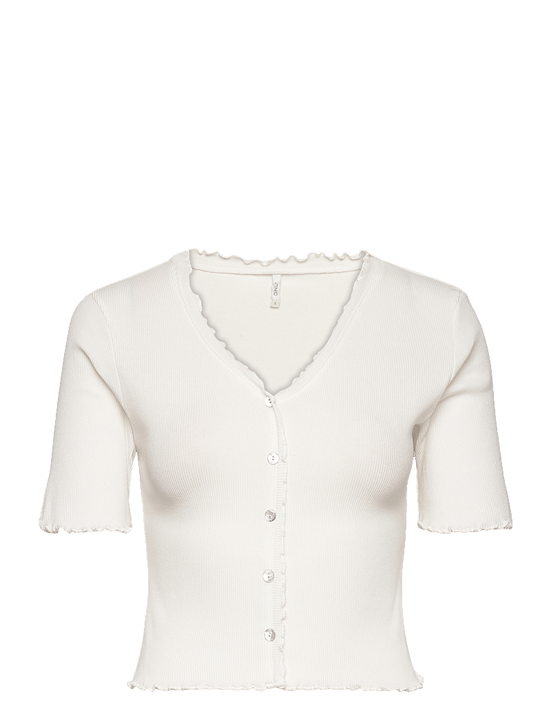 ONLY - ONLLAILA S/S BUTTON TOP JRS - crop tops - cloud dancer - 1