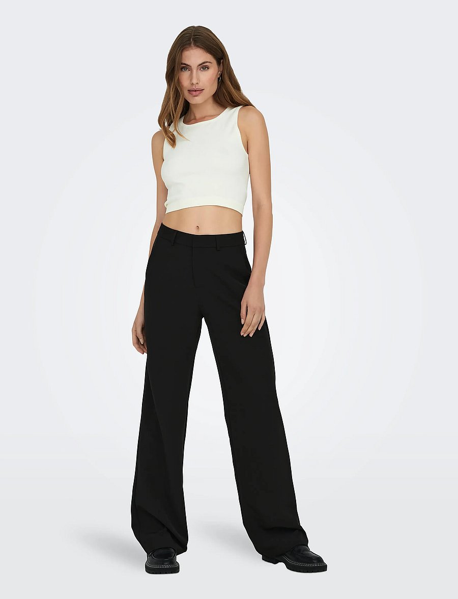ONLY - ONLBERRY LIFE HW WIDE PANT TLR NOOS - black - 4