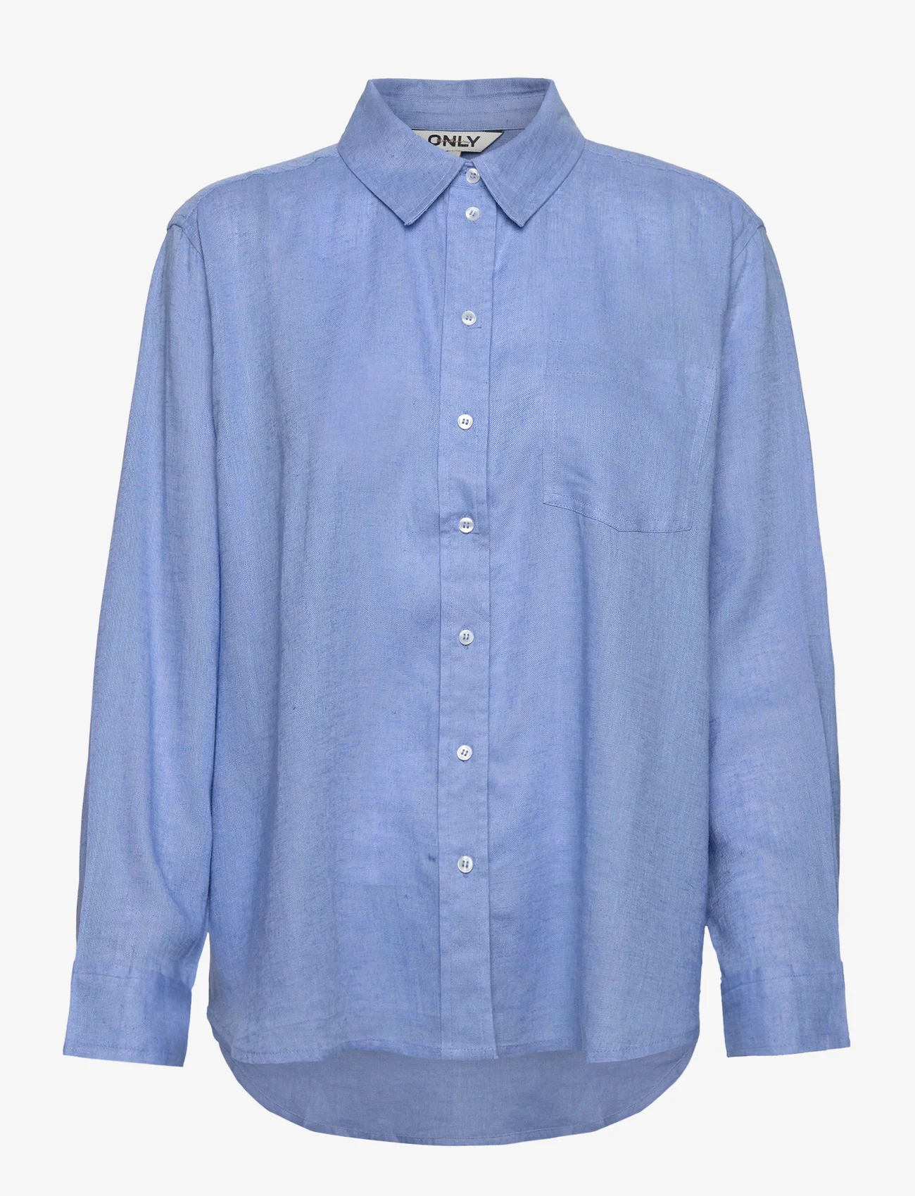 ONLY - ONLTOKYO L/S LINEN BLEND SHIRT PNT NOOS - linnen overhemden - azurine - 0
