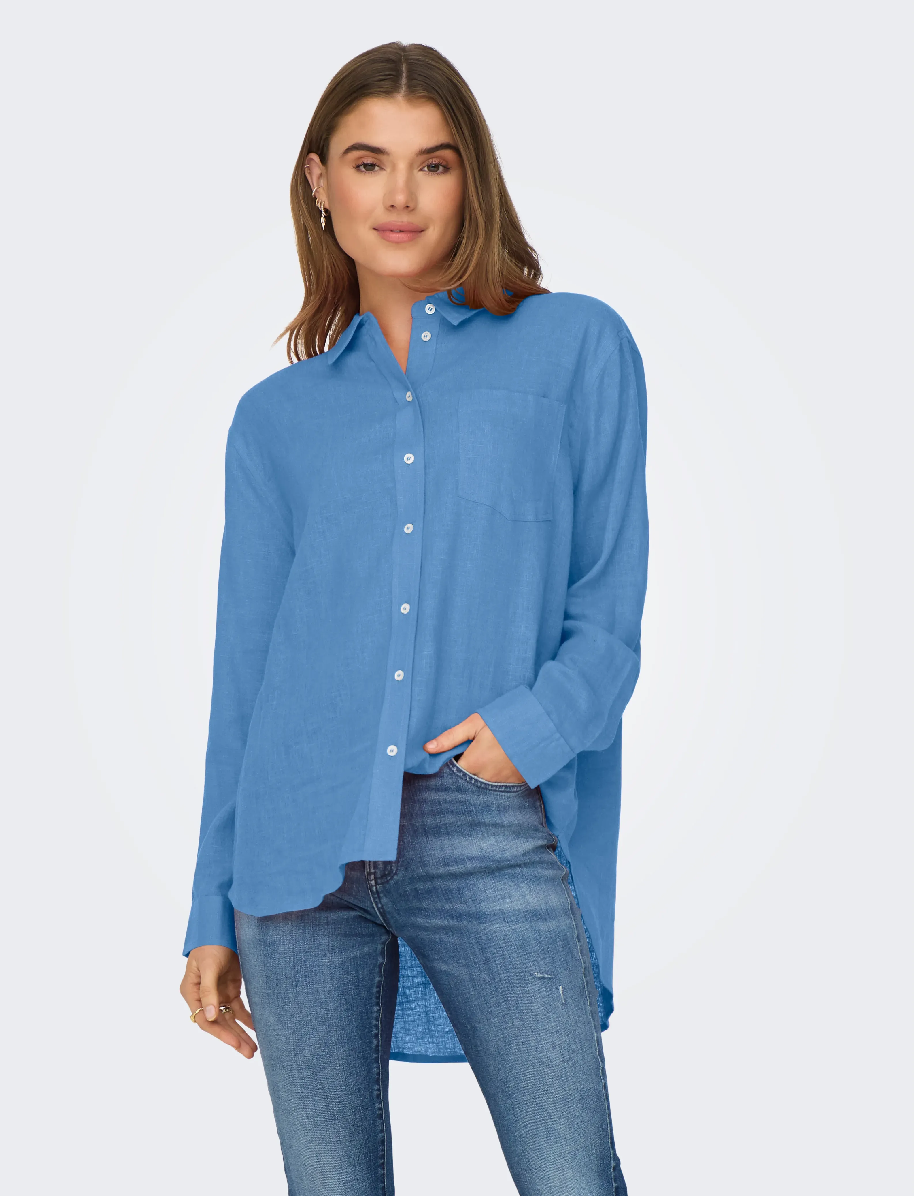 ONLY ONLTOKYO L/S LINEN BLEND SHIRT PNT NOOS - Hemden - AZURINE / blue