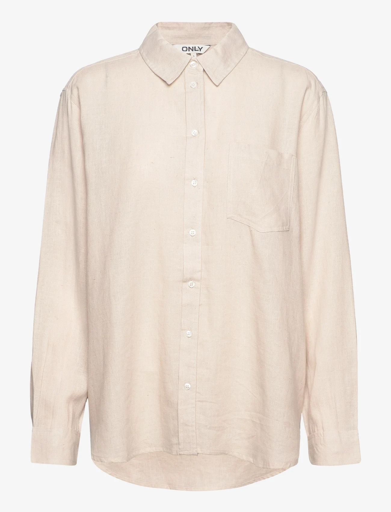ONLY - ONLTOKYO L/S LINEN BLEND SHIRT PNT NOOS - linen shirts - moonbeam - 0