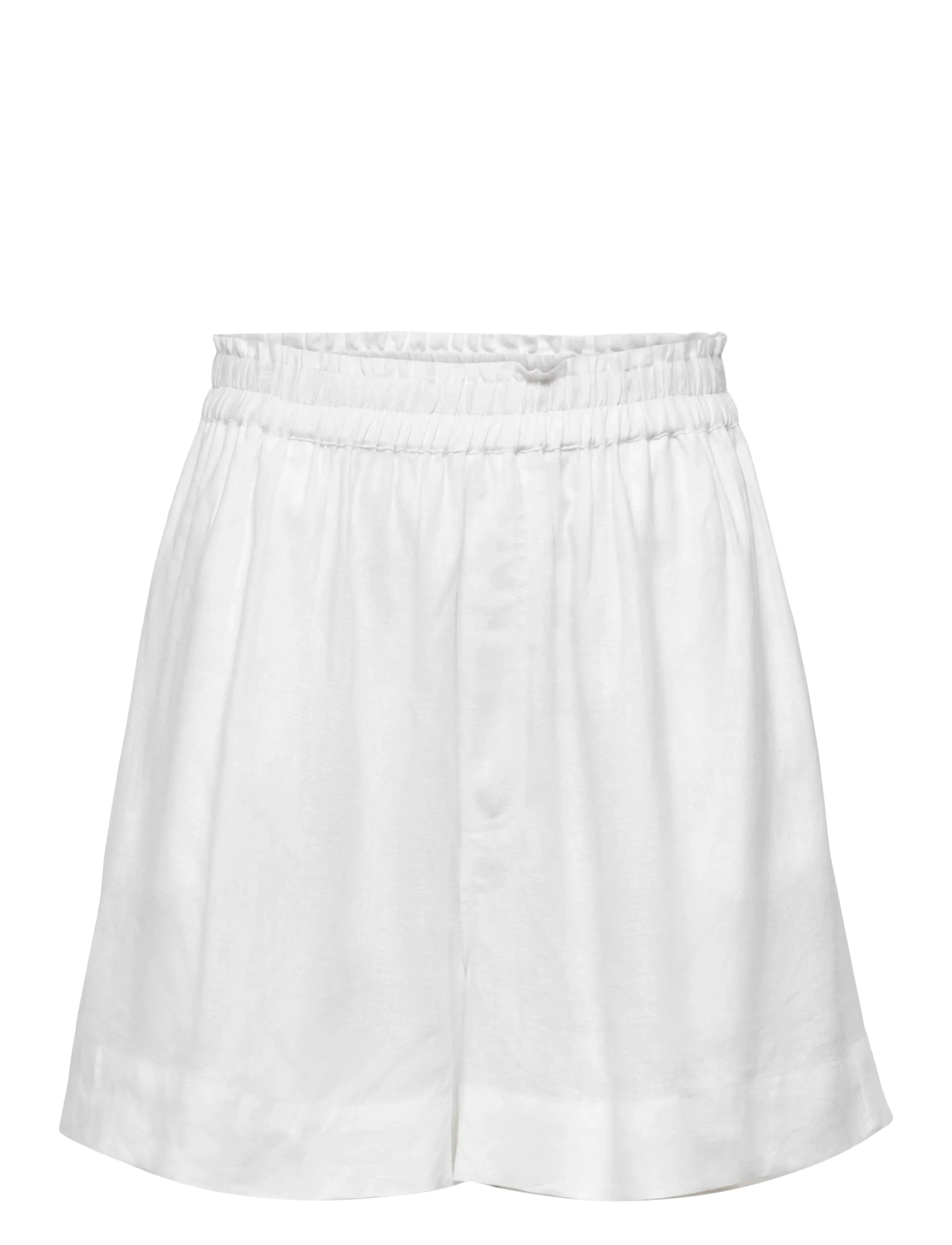 ONLY ONLTOKYO HW LINEN BLEND SHORTS PNT NOOS - Lühikesed püksid - BRIGHT WHITE / white