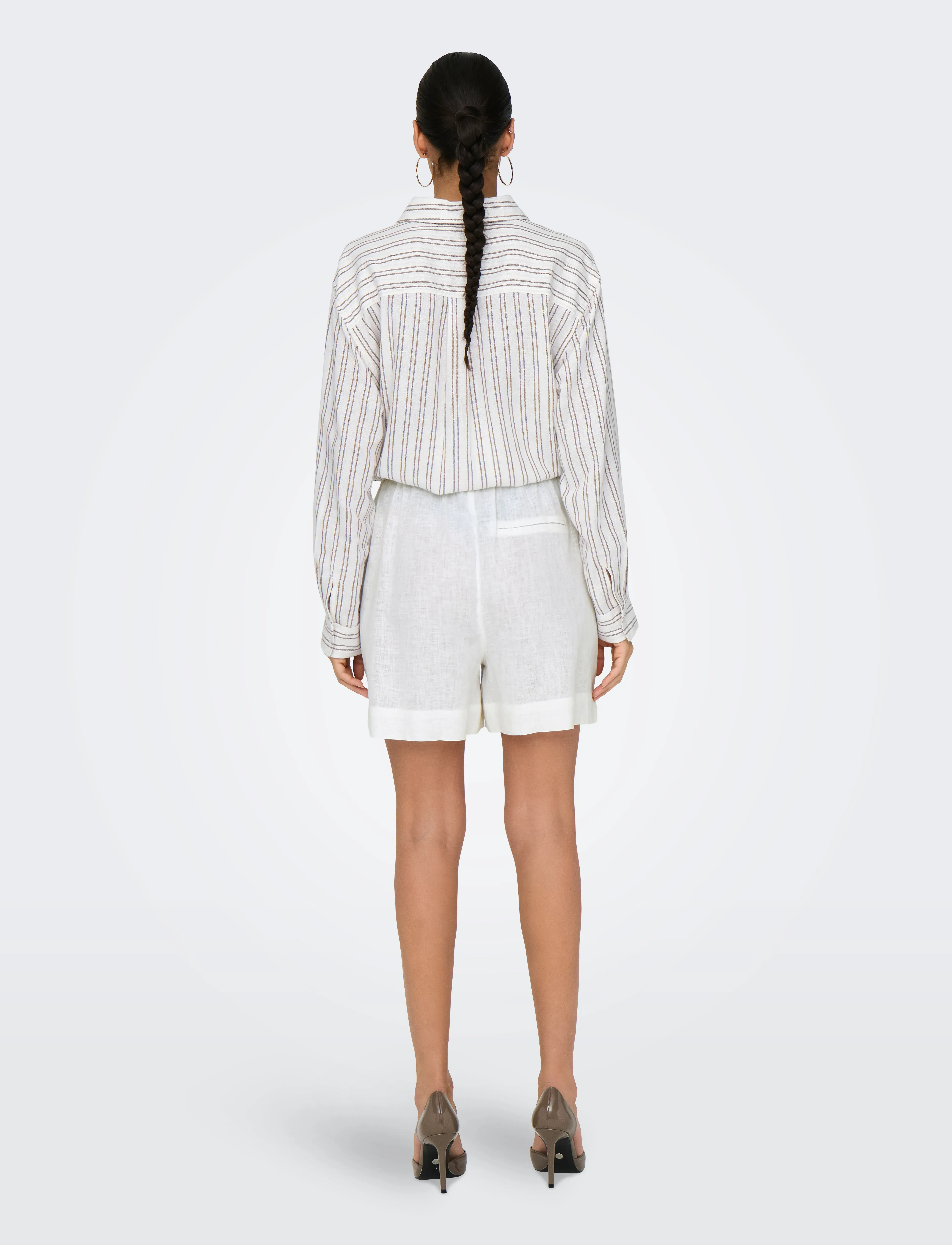 ONLY - ONLTOKYO HW LINEN BLEND SHORTS PNT NOOS - laveste priser - bright white - 3