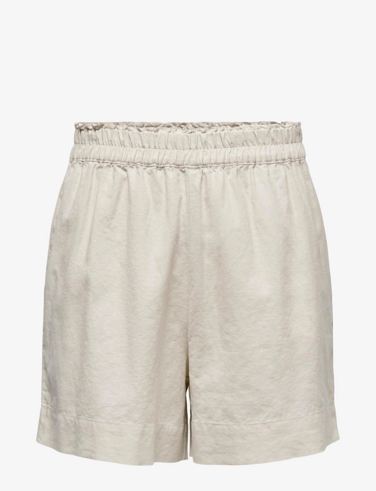 ONLY ONLTOKYO HW LINEN BLEND SHORTS PNT NOOS - Shorts - MOONBEAM / beige