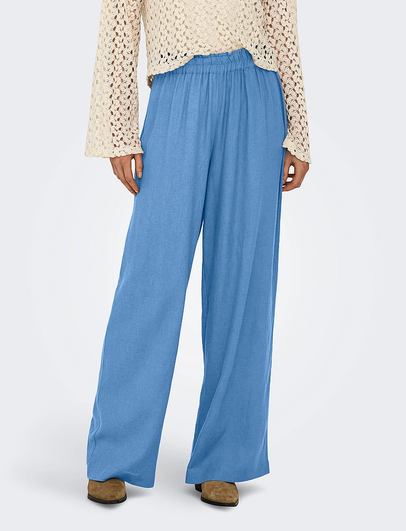 ONLY - ONLTOKYO LIFE HW LINEN BLEND PNT NOOS - linnebyxor - azurine - 0