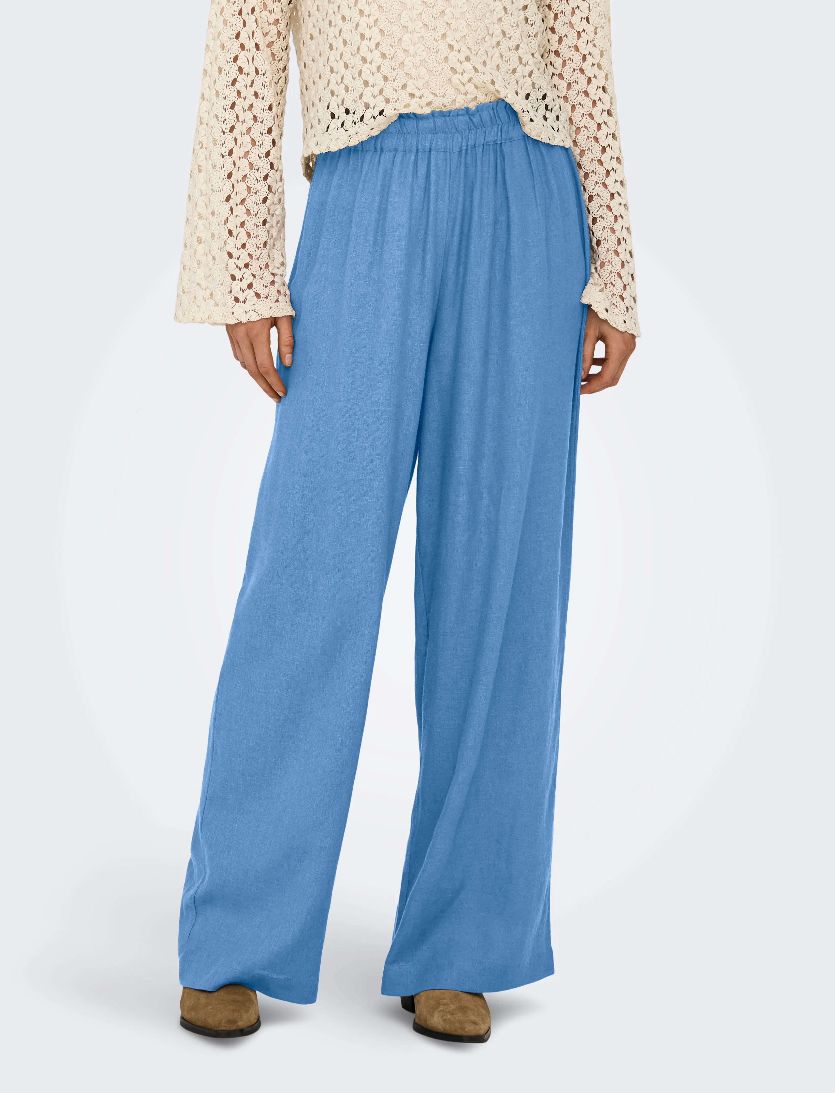 ONLY ONLBRUXELLES HW LINEN BLEN PANT PNT NOOS - Püksid - AZURINE / blue