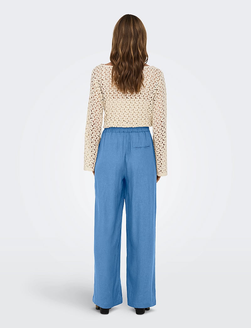 ONLY - ONLTOKYO LIFE HW LINEN BLEND PNT NOOS - linnebyxor - azurine - 3