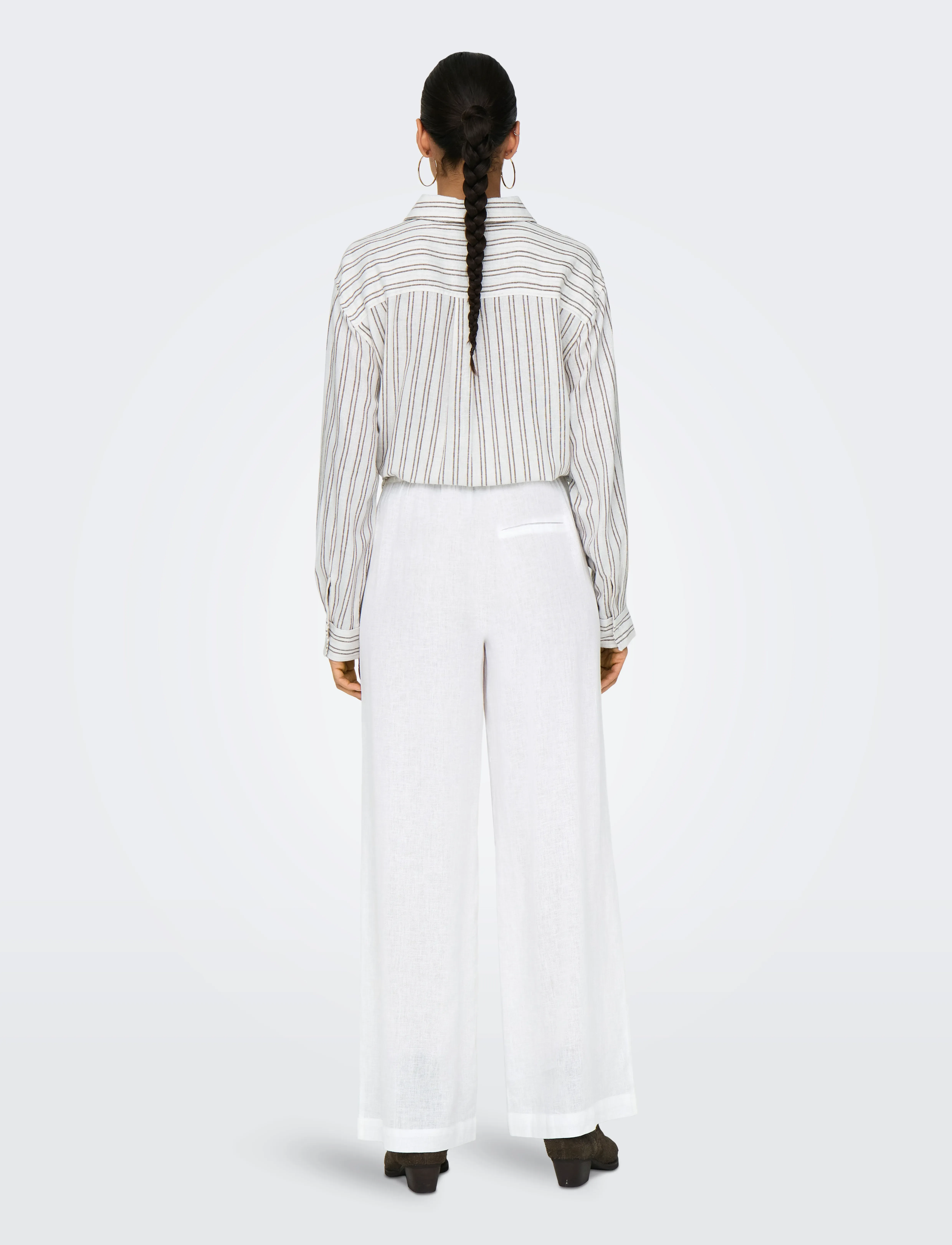 ONLY - ONLTOKYO LIFE HW LINEN BLEND PNT NOOS - lininės kelnės - bright white - 3