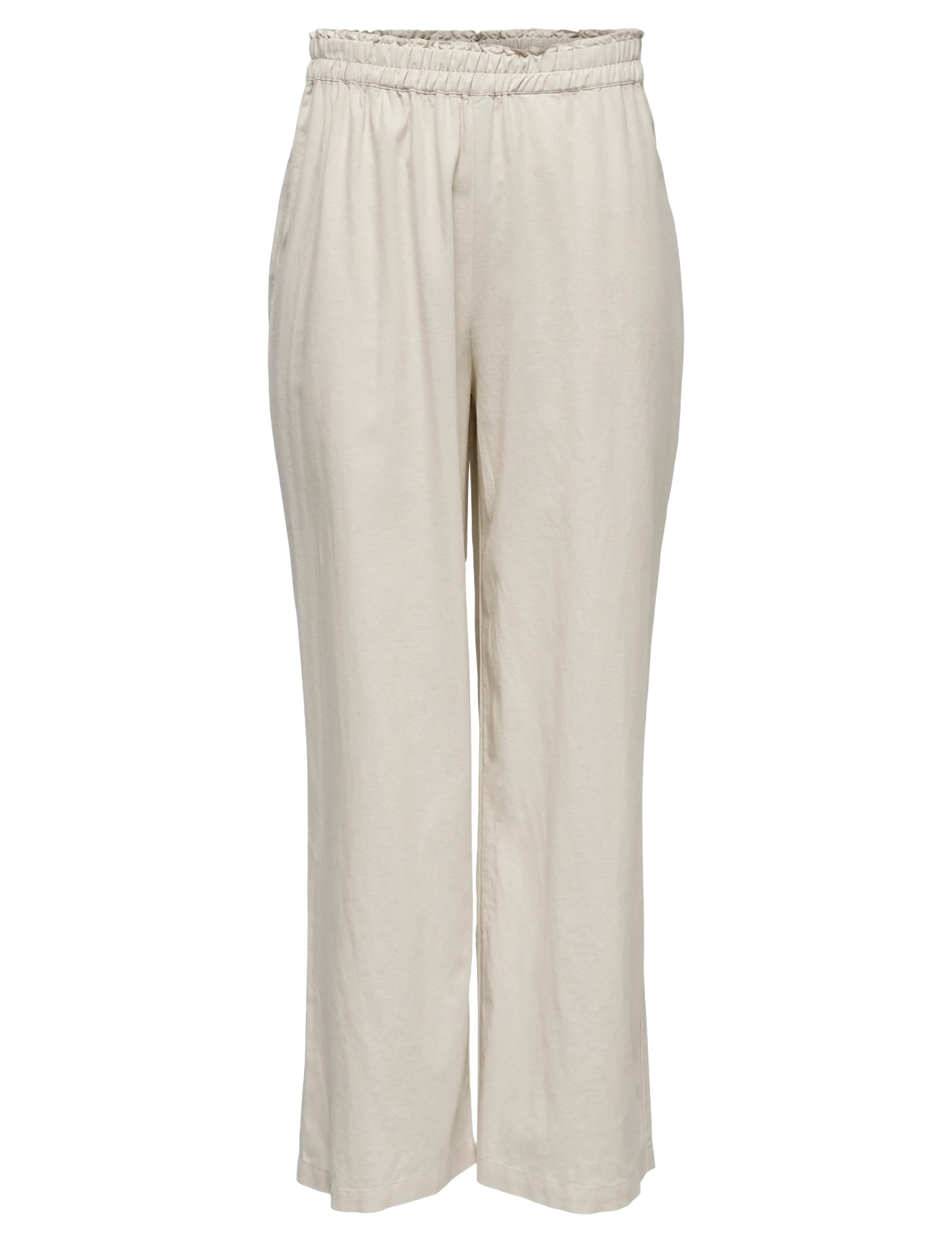 ONLY ONLTOKYO LIFE HW LINEN BLEND PNT NOOS - Hørbukser - MOONBEAM / cream