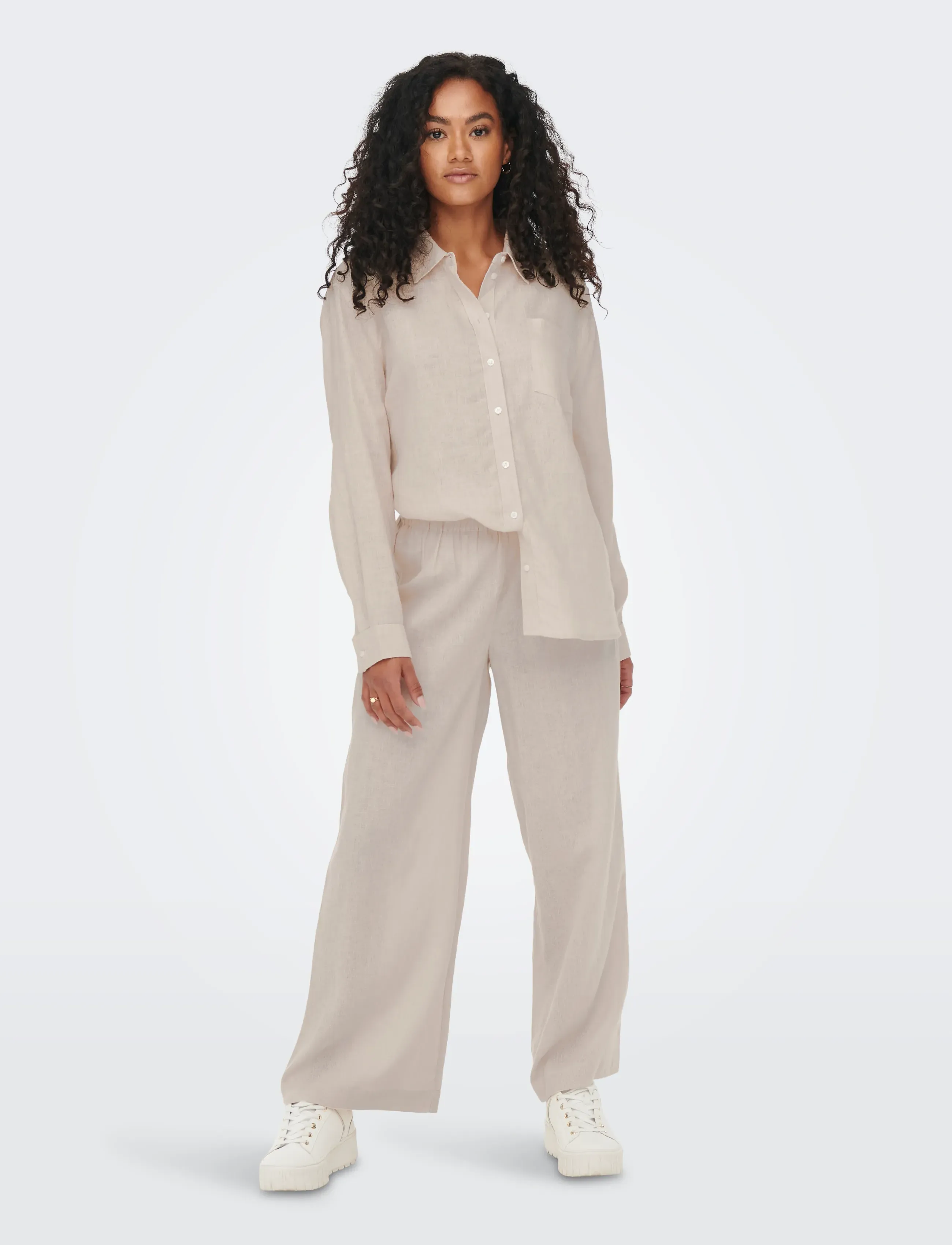 ONLY - ONLTOKYO LIFE HW LINEN BLEND PNT NOOS - leinenhosen - moonbeam - 4