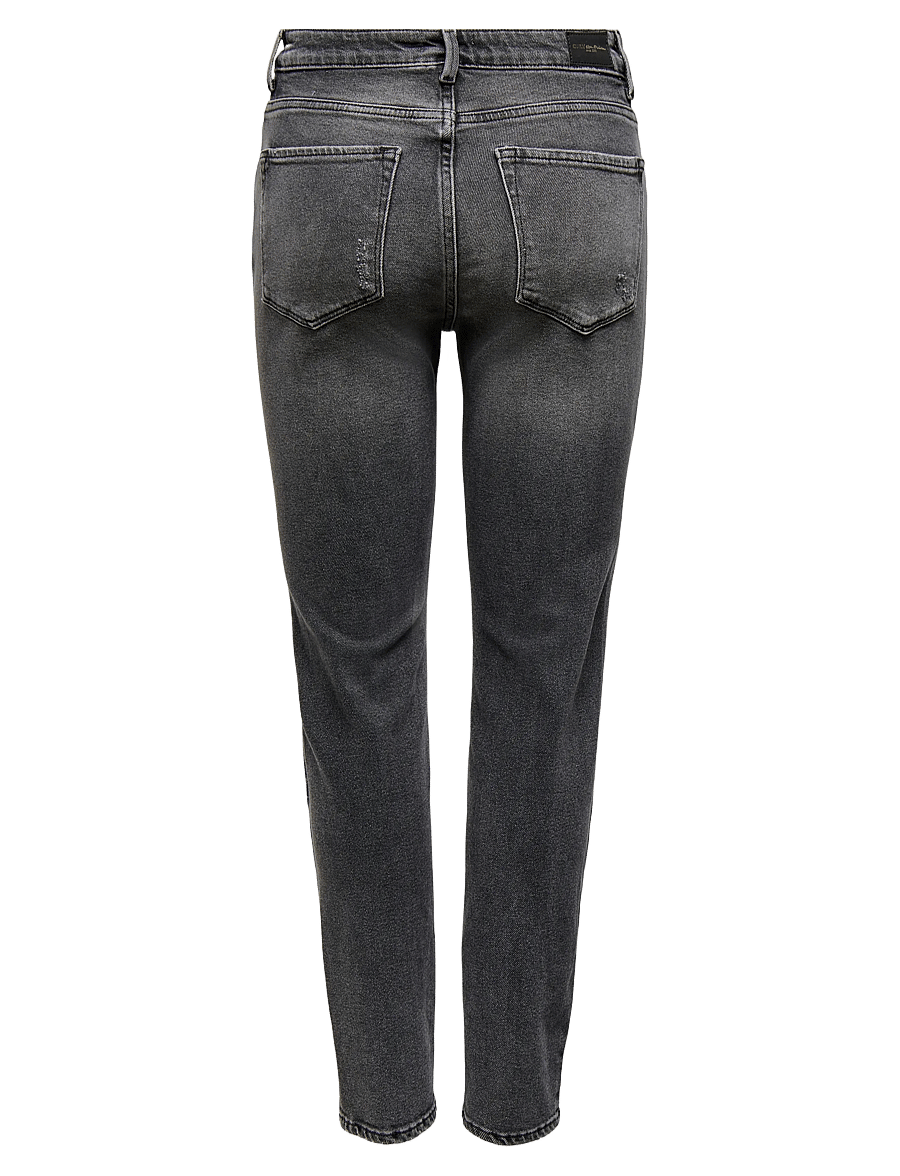 ONLY - ONLEMILY STRETCH HW ST AK DNM CRO614NOOS - džinsa bikses ar taisnām starām - dark grey denim - 2