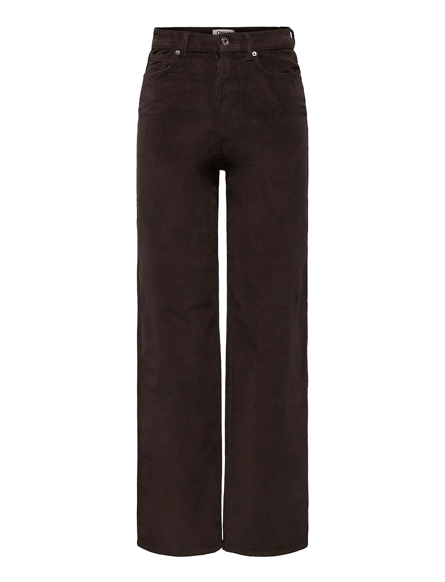ONLY - ONLHOPE GLOBAL HW WIDE CORD PNT NOOS - hosen mit weitem bein - black coffee - 1