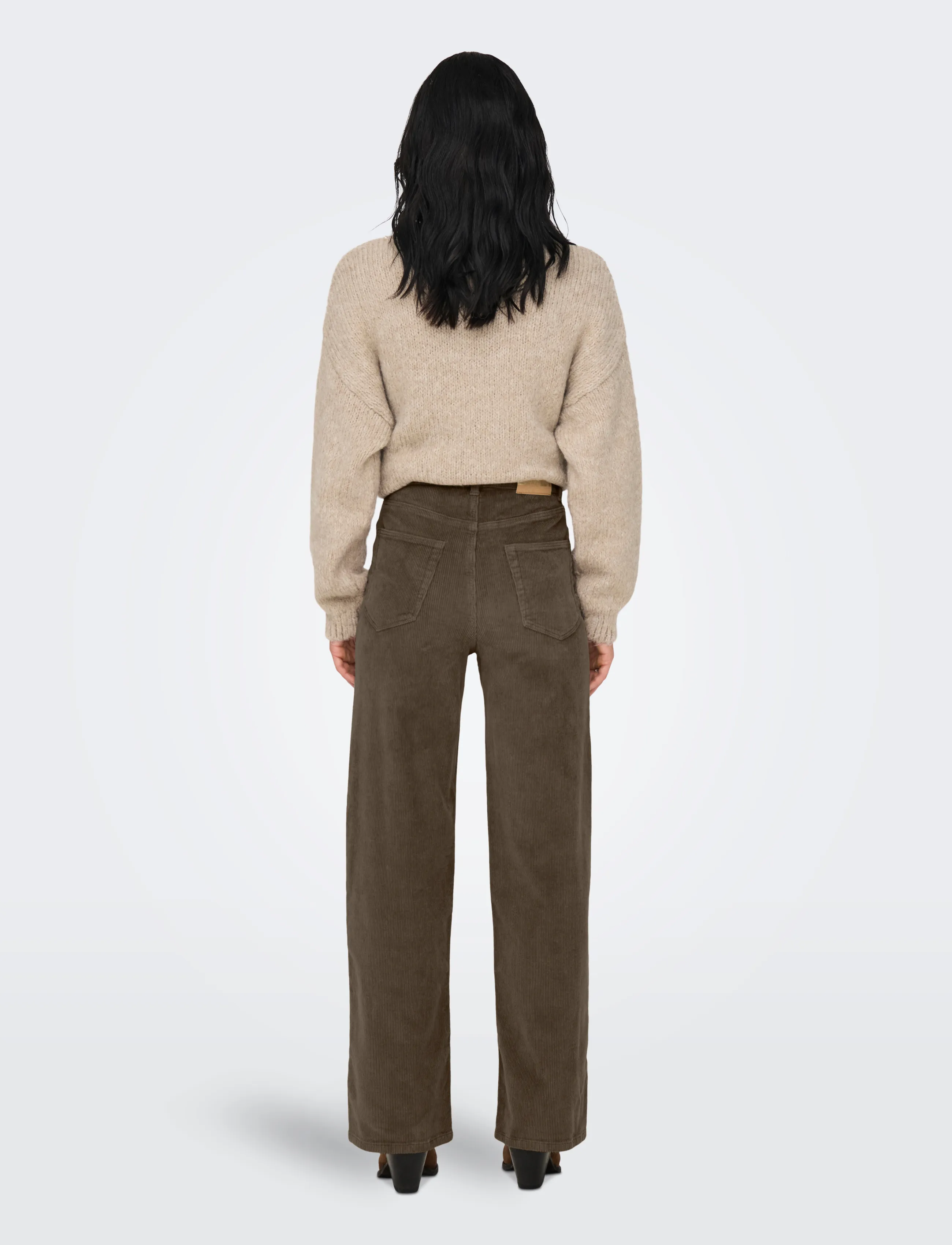 ONLY - ONLHOPE GLOBAL HW WIDE CORD PNT NOOS - laia säärega püksid - morel - 3