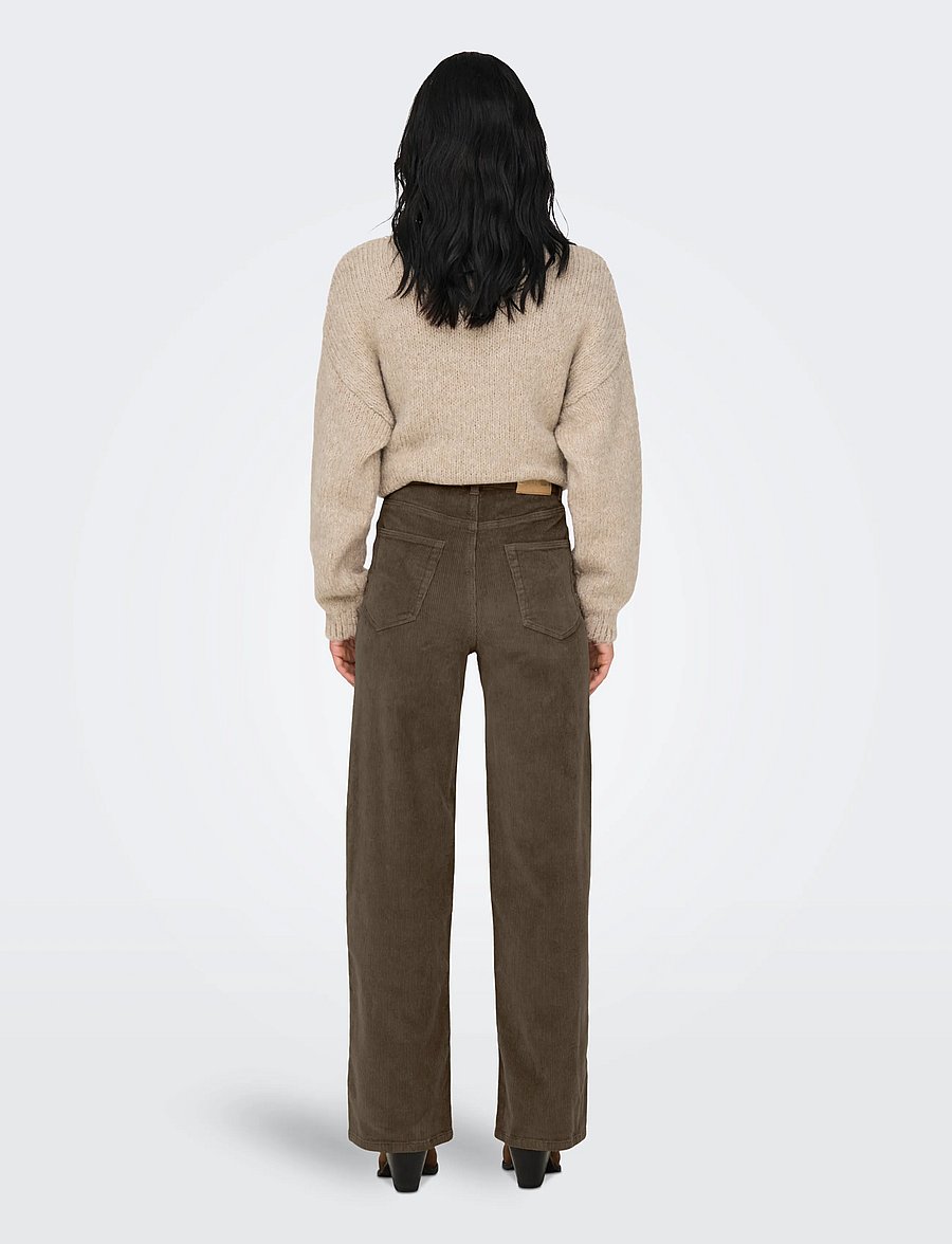 ONLY - ONLHOPE GLOBAL HW WIDE CORD PNT NOOS - laia säärega püksid - morel - 3