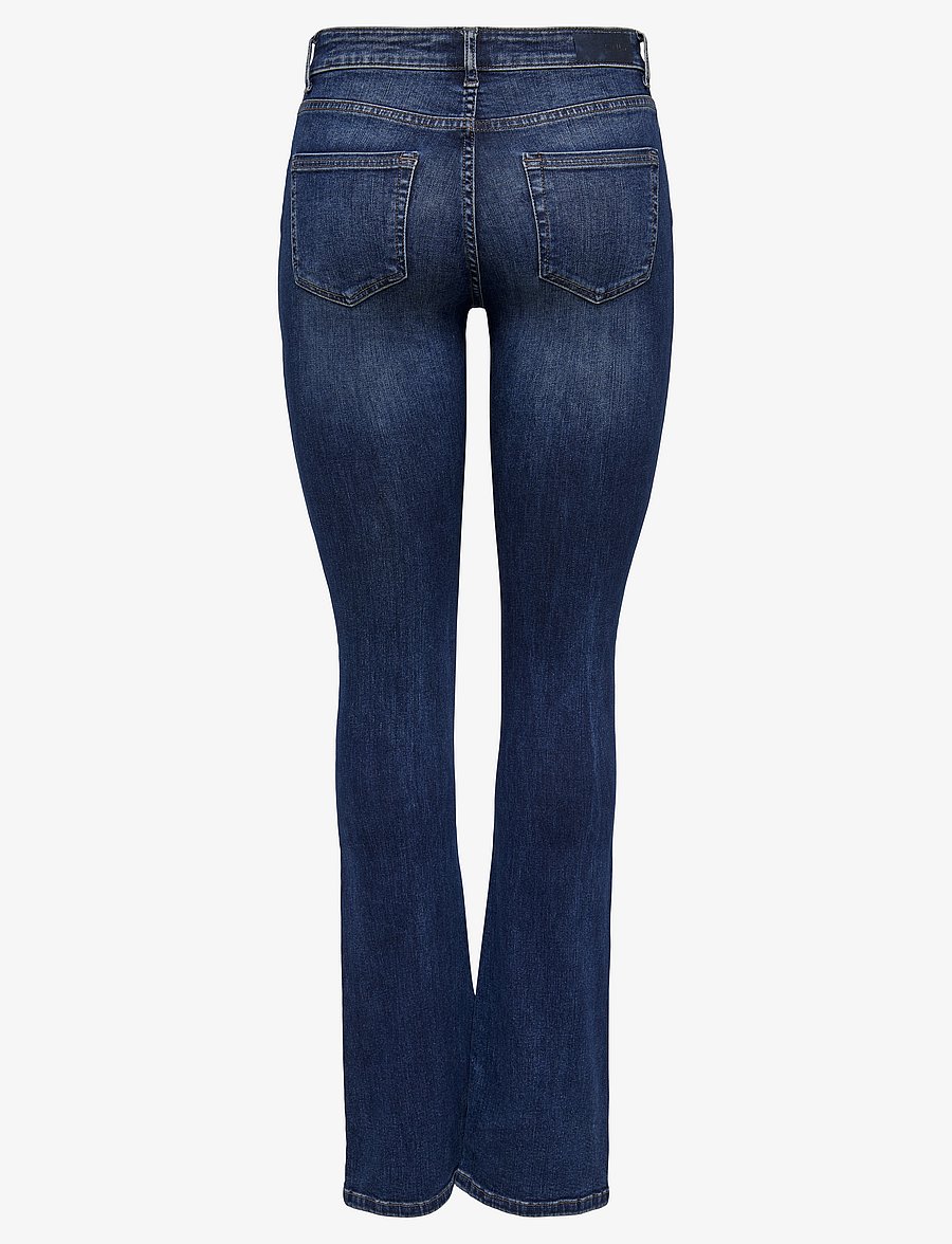 ONLY - ONLBLUSH MID FLARED DNM TAI021 NOOS - Útvíðar gallabuxur - dark blue denim - 2