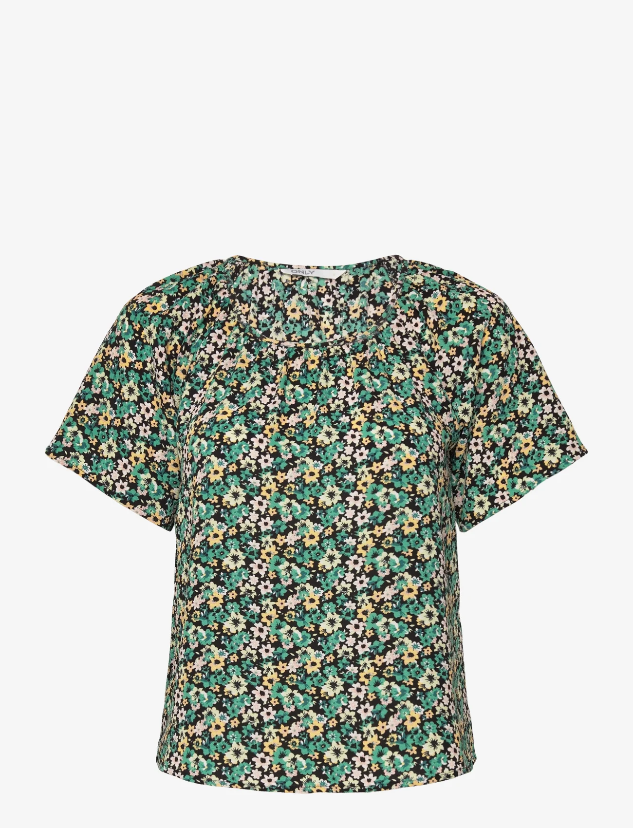ONLY - ONLNOVA LUX S/S AGNES TOP AOP PTM - short-sleeved blouses - winter green - 0