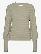 ONLFAYE L/S PUFFSLEEVE PULLOVER CC KNT - SEAGRASS