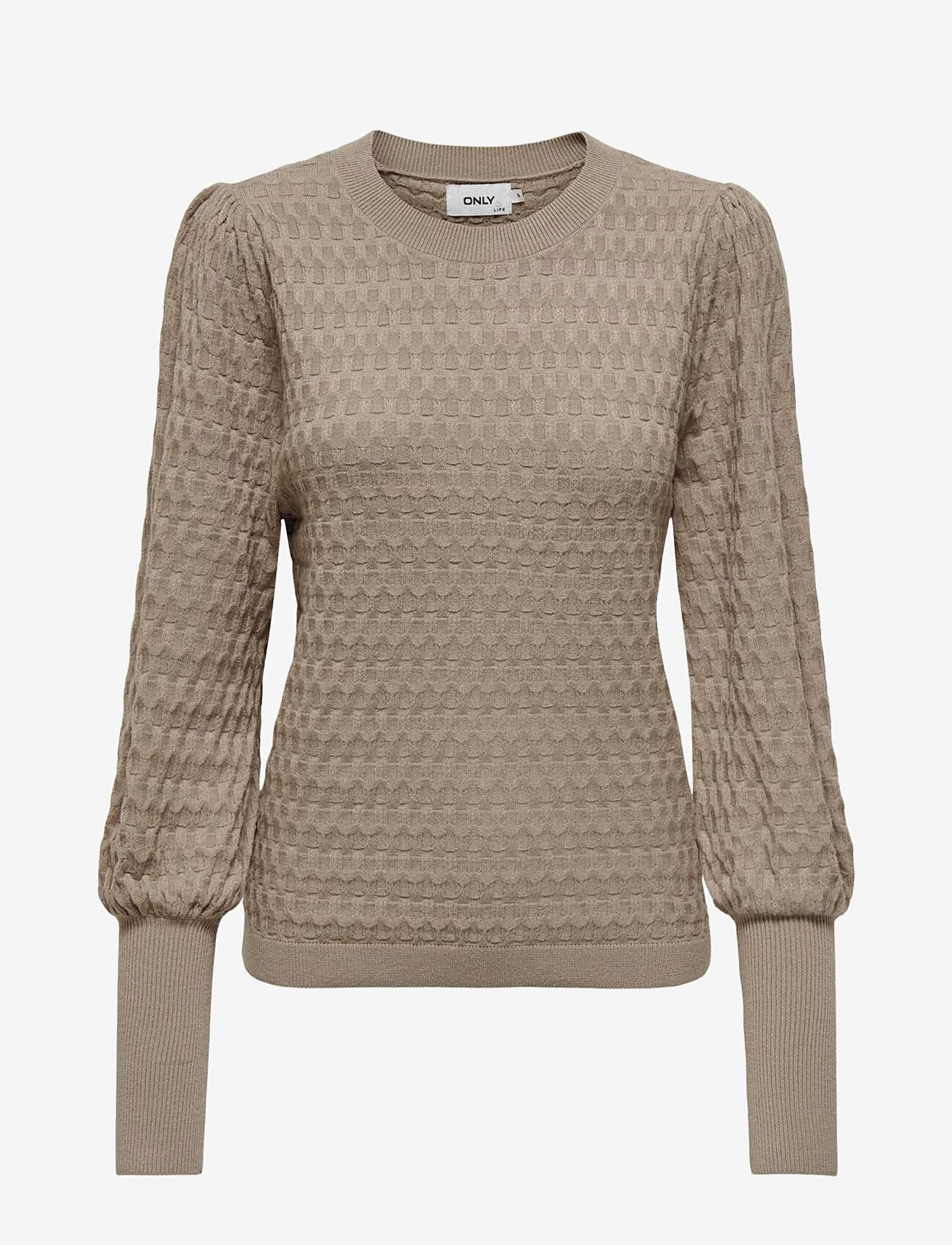 ONLY - ONLFAYE LIFE L/S PULLOVER KNT NOOS - stickade tröjor - silver mink - 1