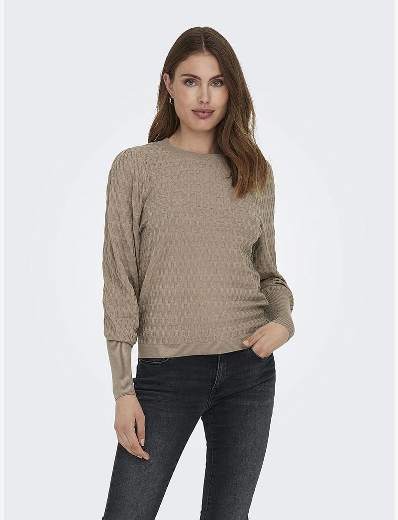 ONLY - ONLFAYE LIFE L/S PULLOVER KNT NOOS - stickade tröjor - silver mink - 0