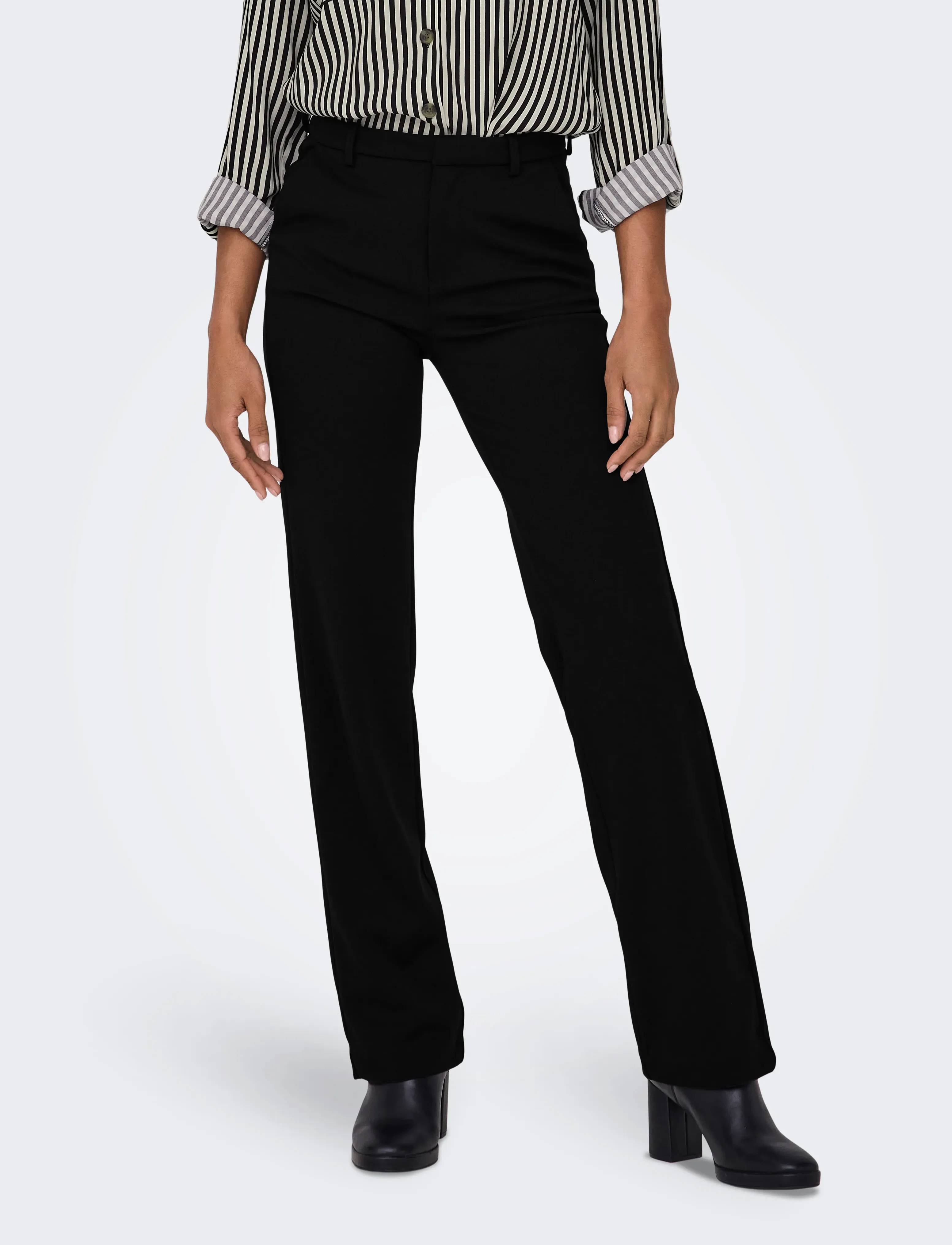 ONLY Onlraffy-Yo Mid Str Pant Pnt Noos, S x 32, Black, Bukser > Lige Ben, Dame