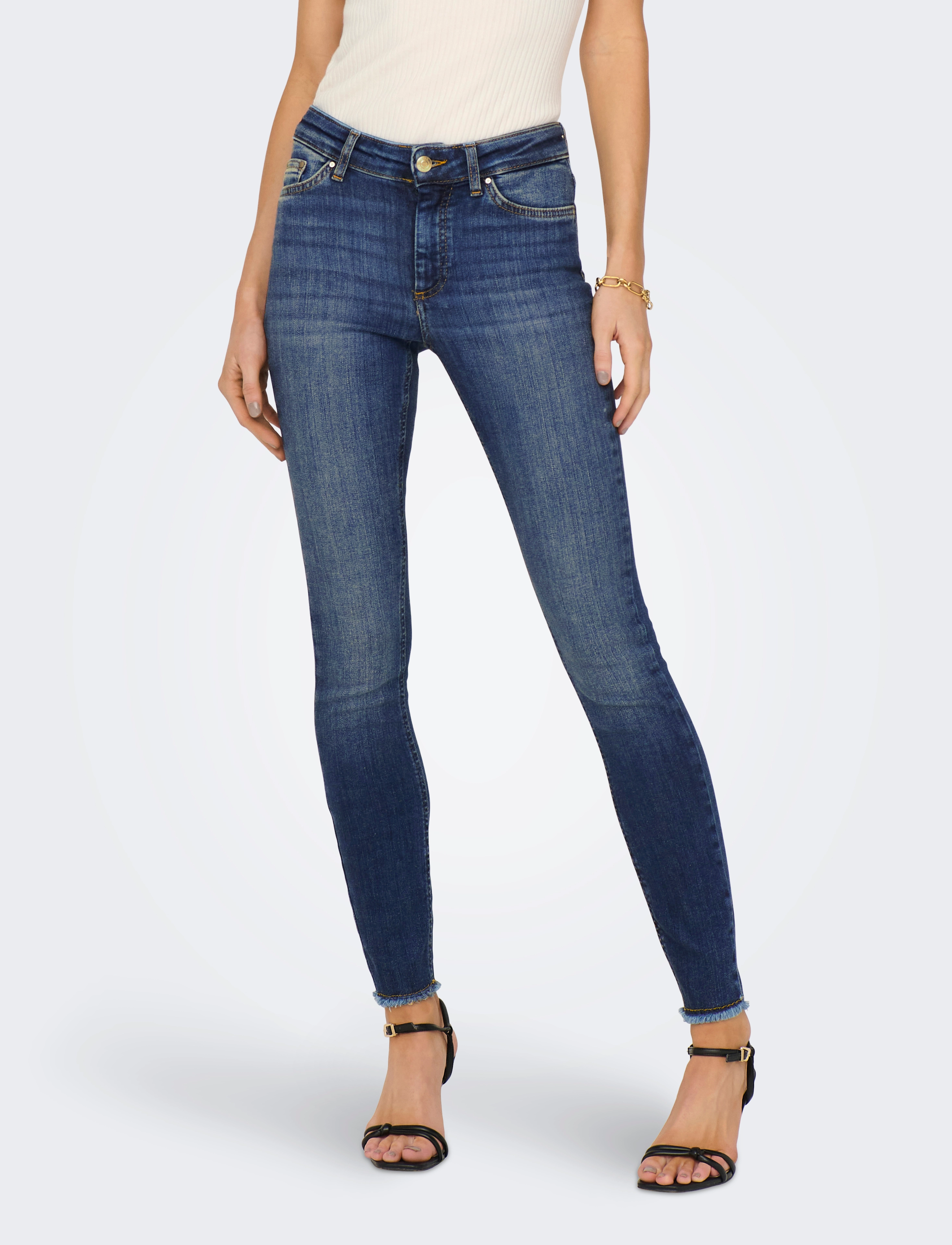 ONLY ONLBLUSH MID SK ANK  RW DNM REA194 NOOS - Farkut - MEDIUM BLUE DENIM / blue