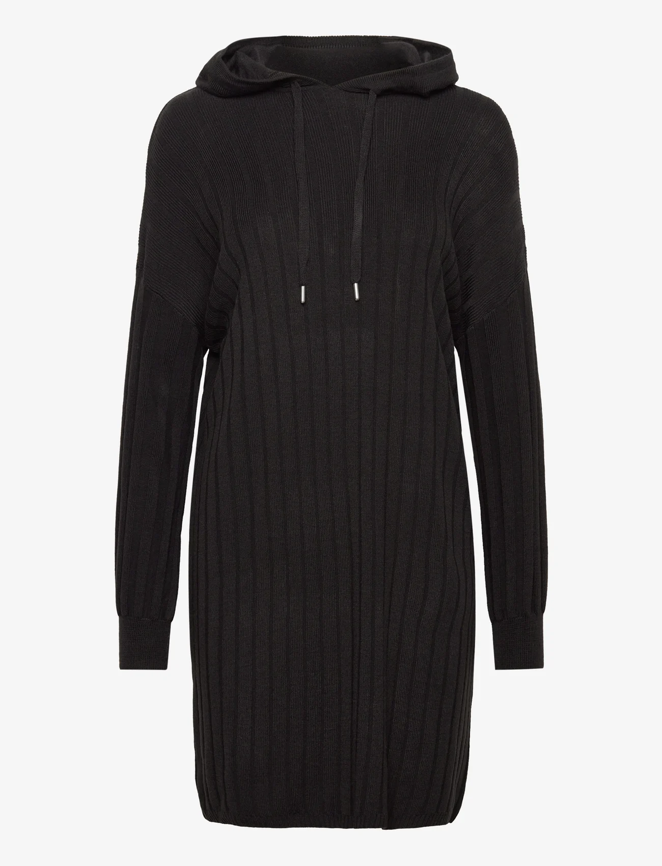 ONLY - ONLTESSA CAREY L/S HOOD DRESS NCA KNT - strikkede kjoler - black - 0