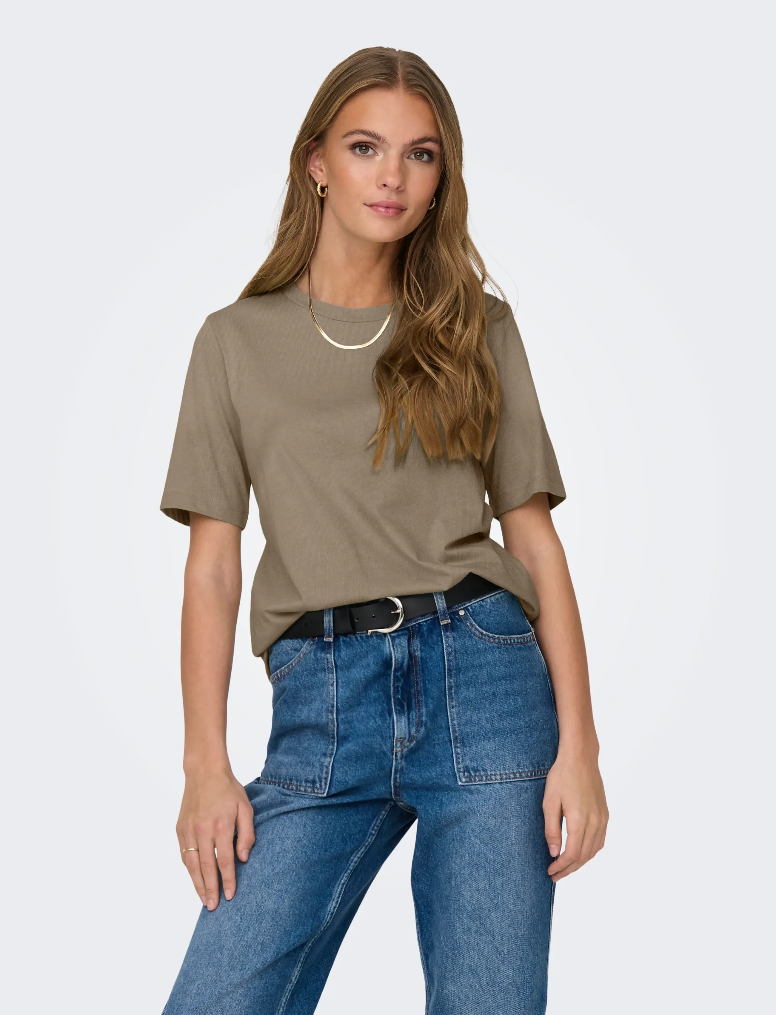 ONLY ONLONLY S/S TEE JRS NOOS - T-shirts - WALNUT / brown