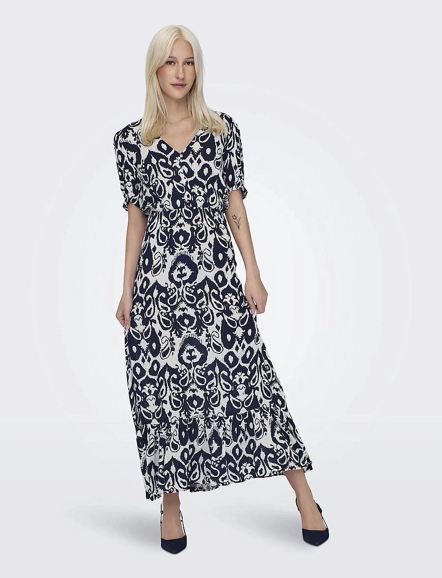 ONLY - ONLCHIANTI S/S LONG DRESS WVN NOOS - night sky - 0