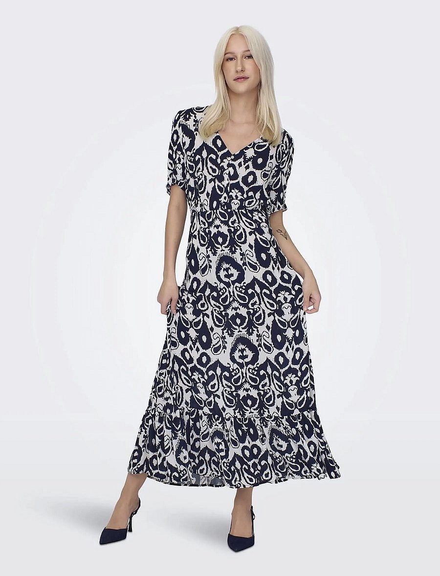 ONLY - ONLCHIANTI S/S LONG DRESS WVN NOOS - night sky - 4