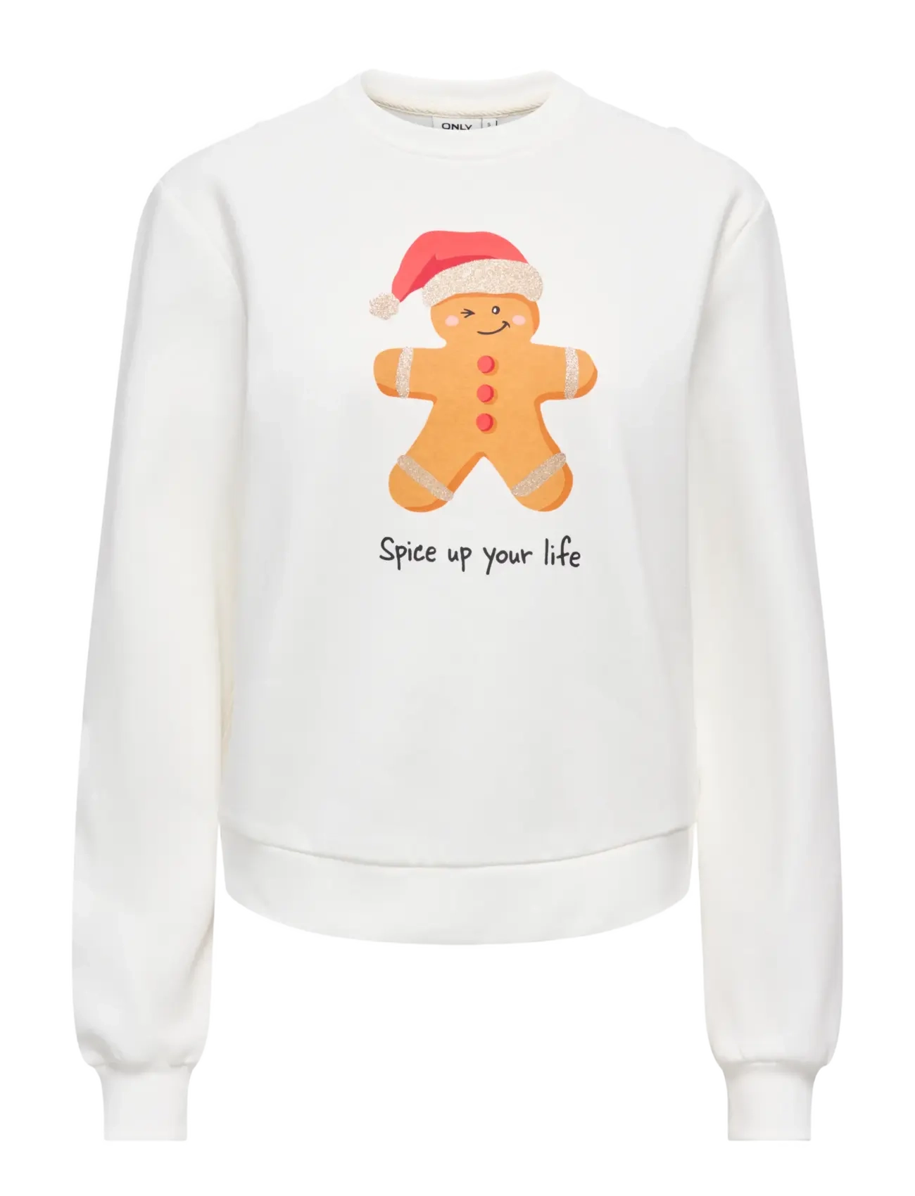ONLY ONLYDA XMAS L/S O-NECK BOX SWT - Clothing - CLOUD DANCER / cream