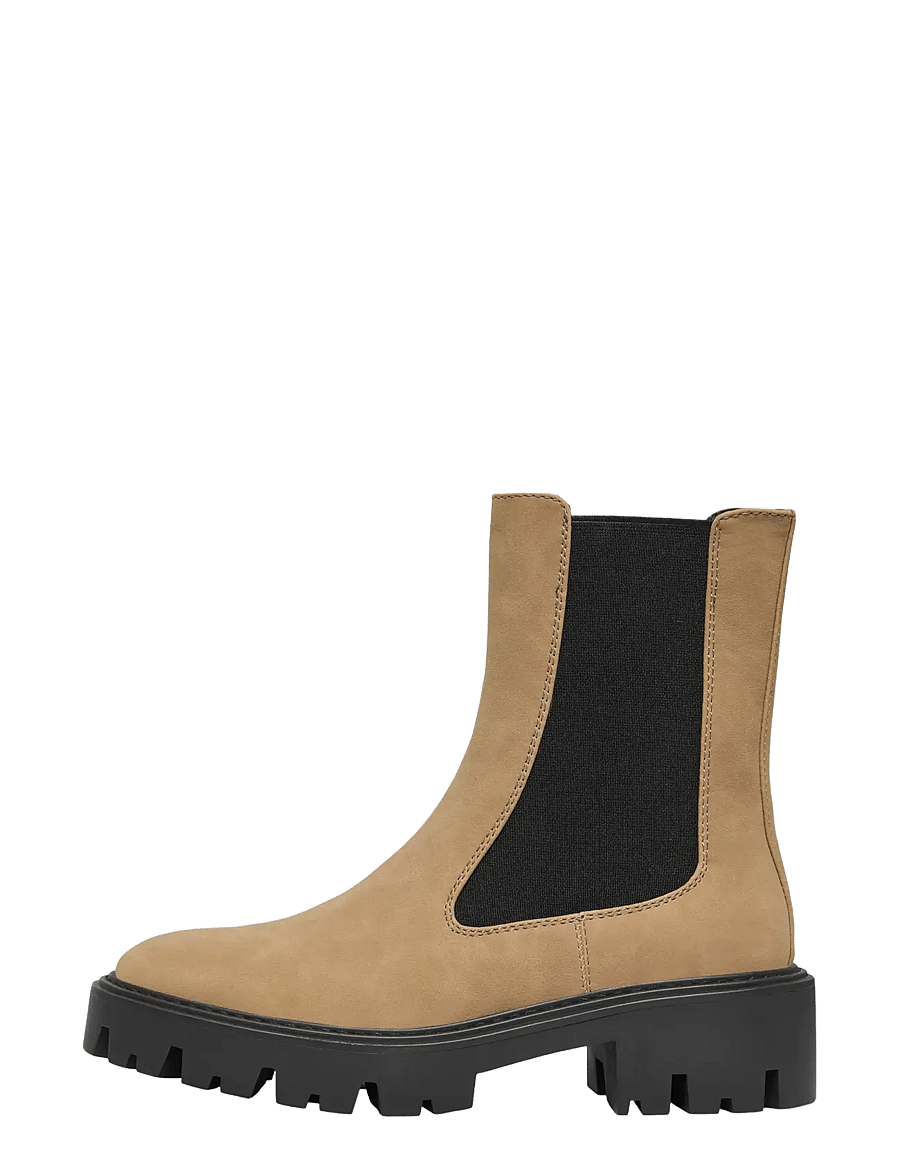ONLY - ONLBETTY-1 NUBUCK PU BOOT - NOOS - flade ankelstøvler - cocoa crÉme - 0