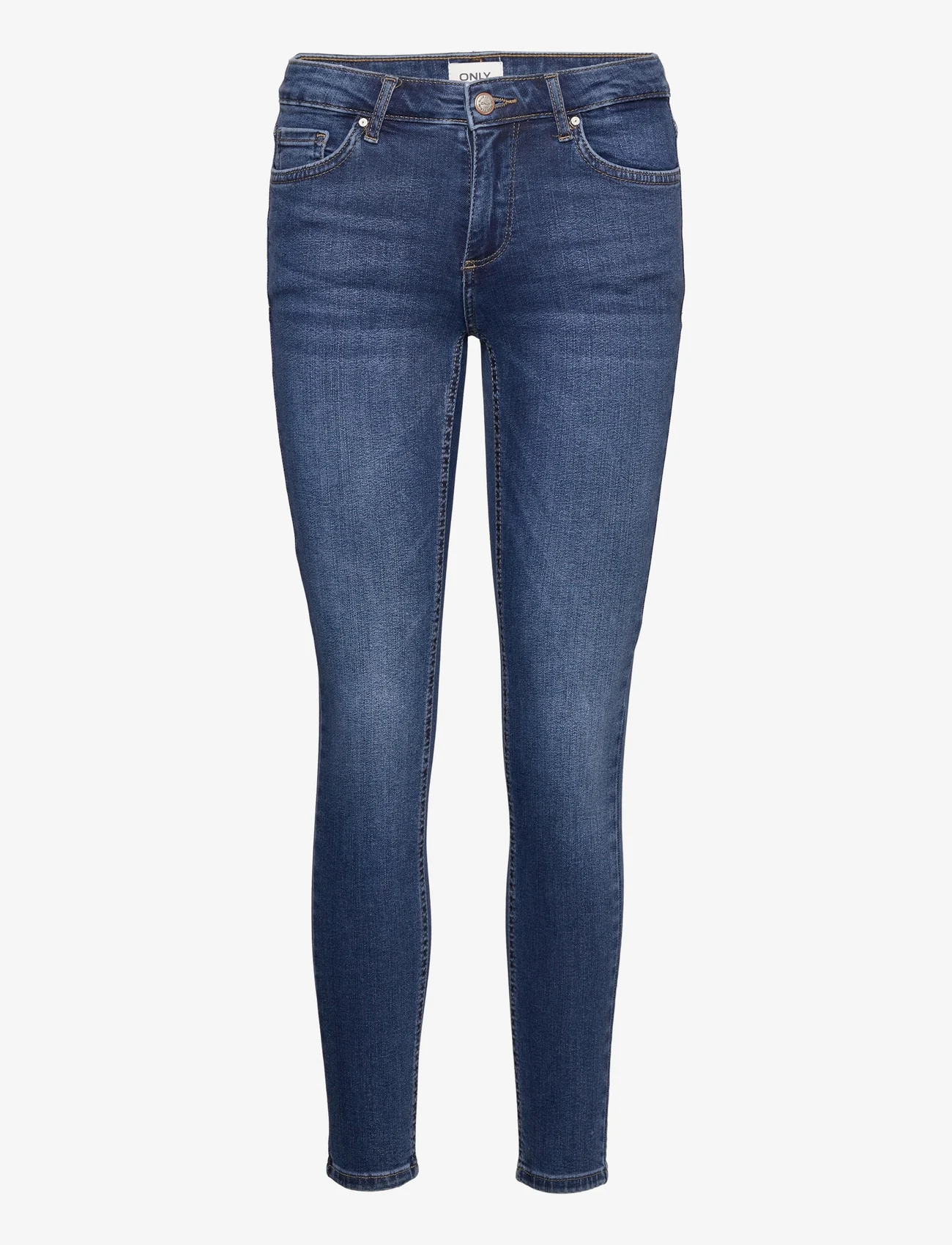ONLY - ONLLEILA REG WAIST SK ANK DNM TAI BOX - skinny jeans - dark blue denim - 0