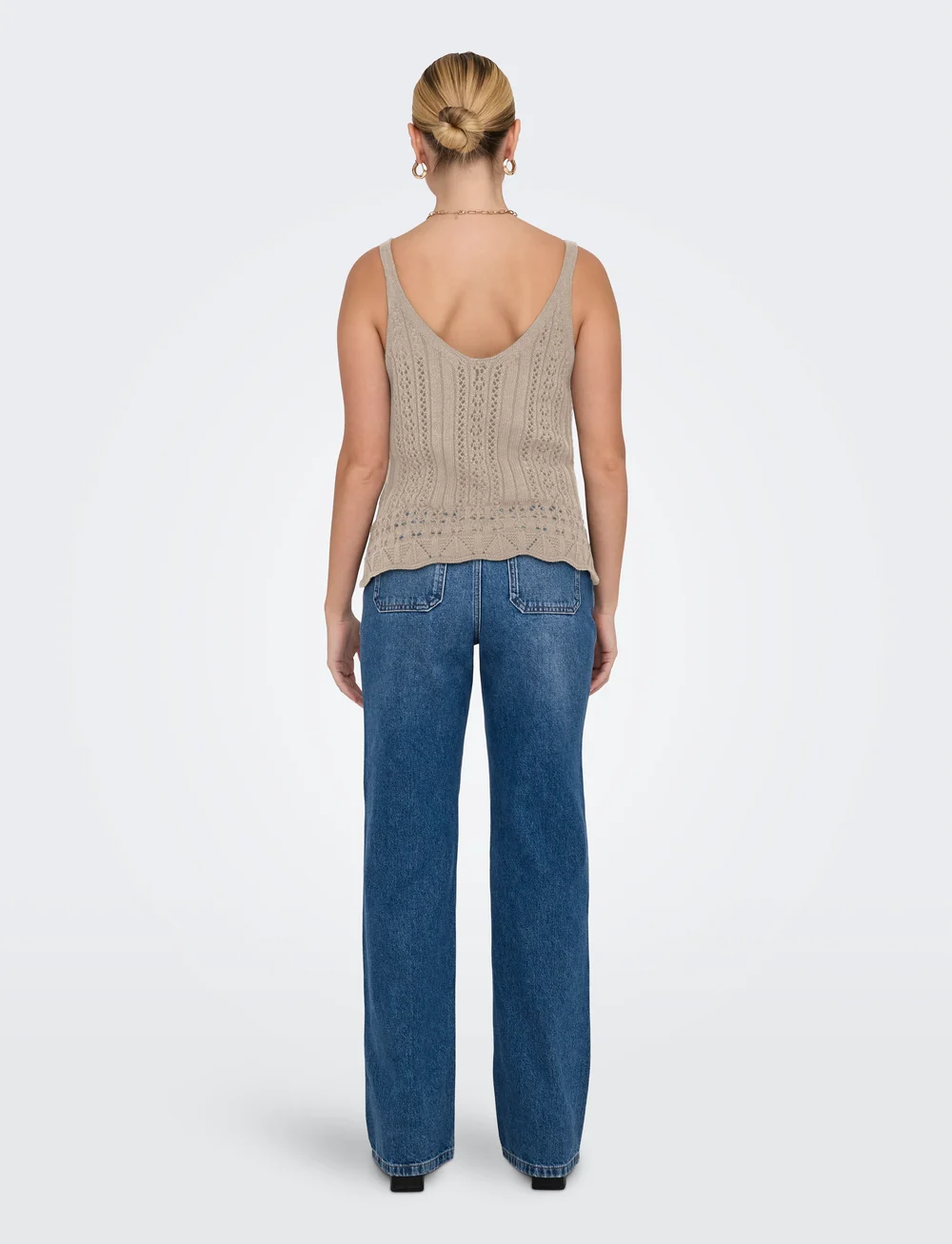 ONLY - ONLLYZET LIFE S/L TOP KNT NOOS - tanktops - feather gray - 3