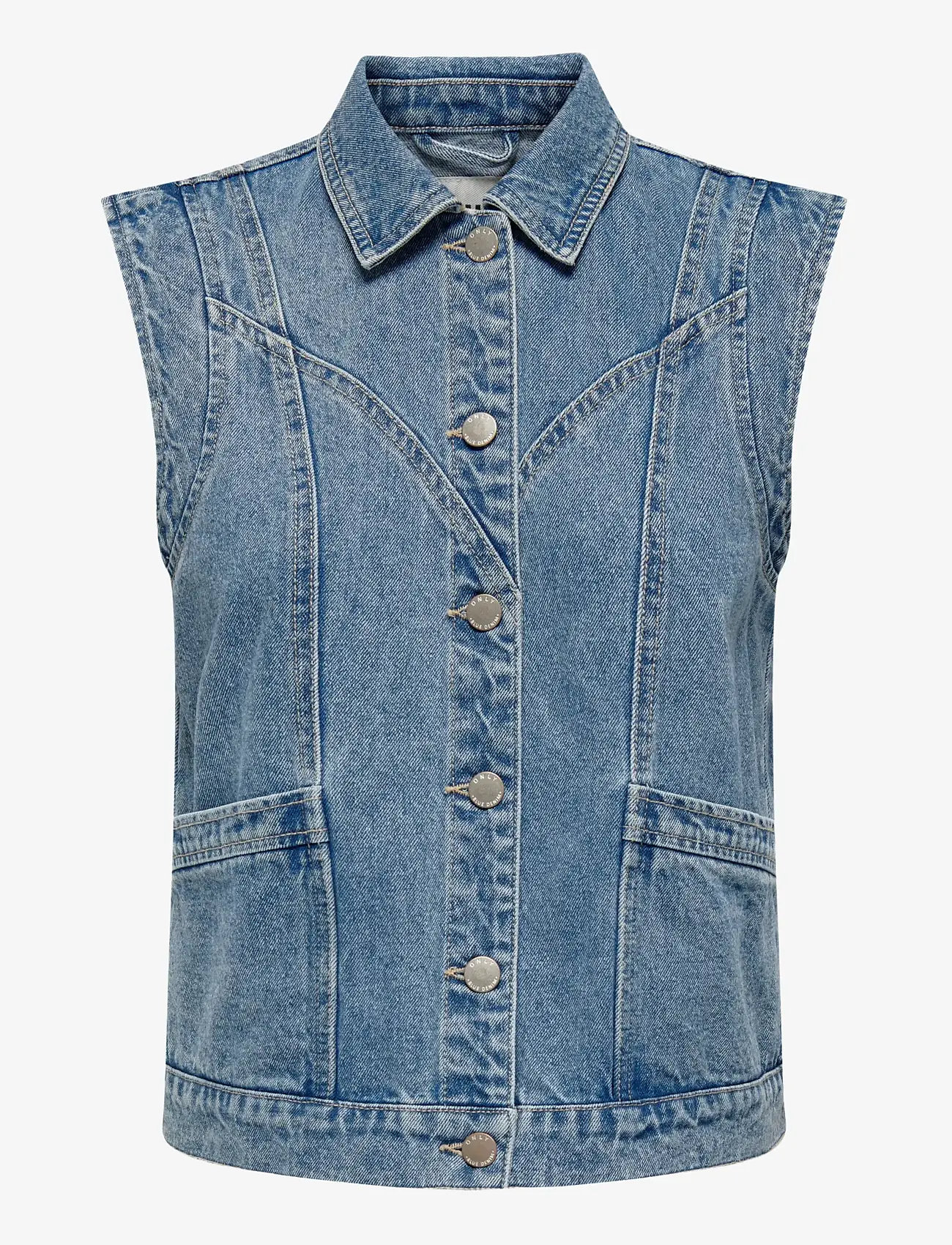 ONLY - ONLKENNEDY SL DNM WAISTCOAT BJ NOOS - denim-westen - medium blue denim - 1