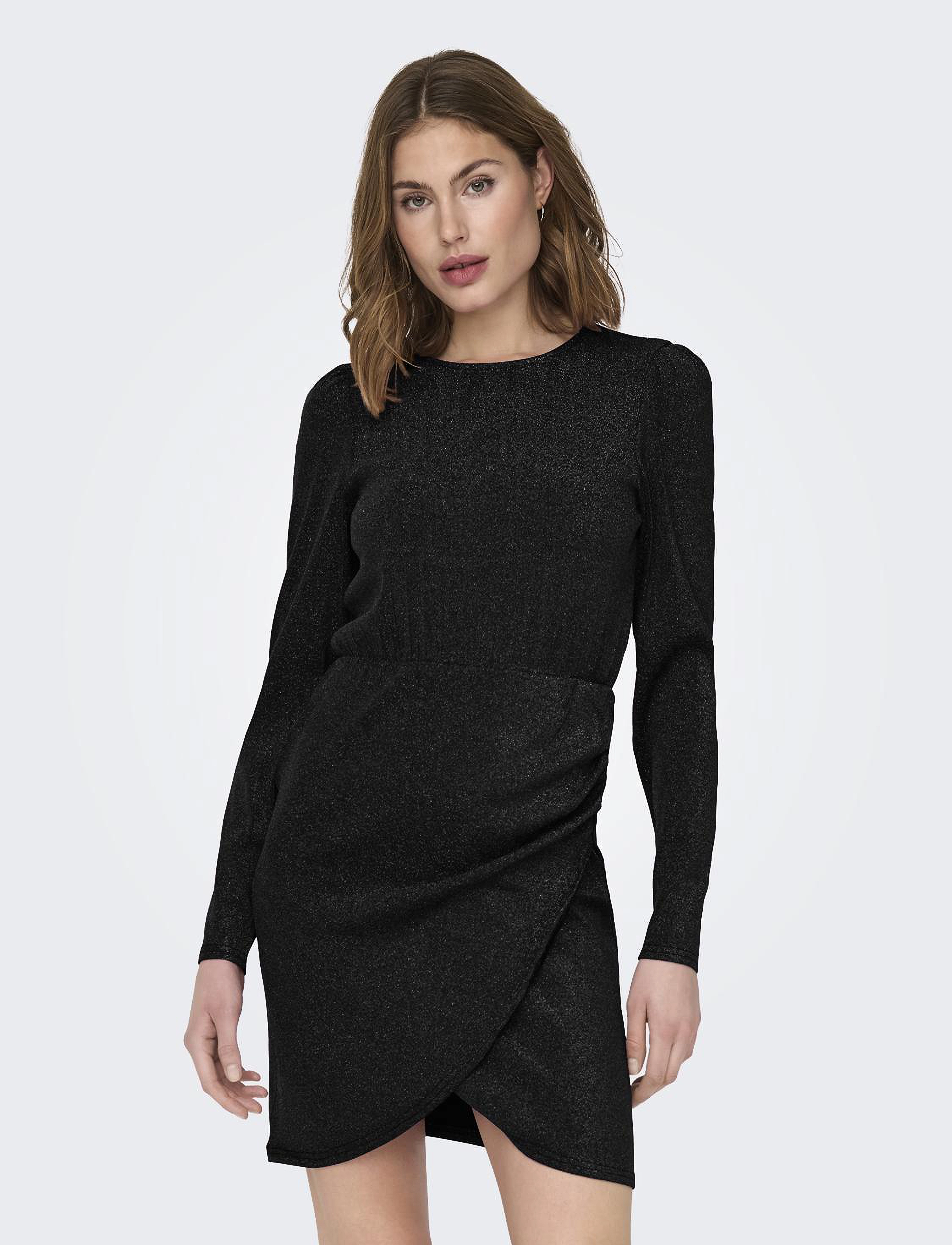 ONLY ONLRICH L/S GLITTER DRESS JRS - Kjoler - BLACK / black