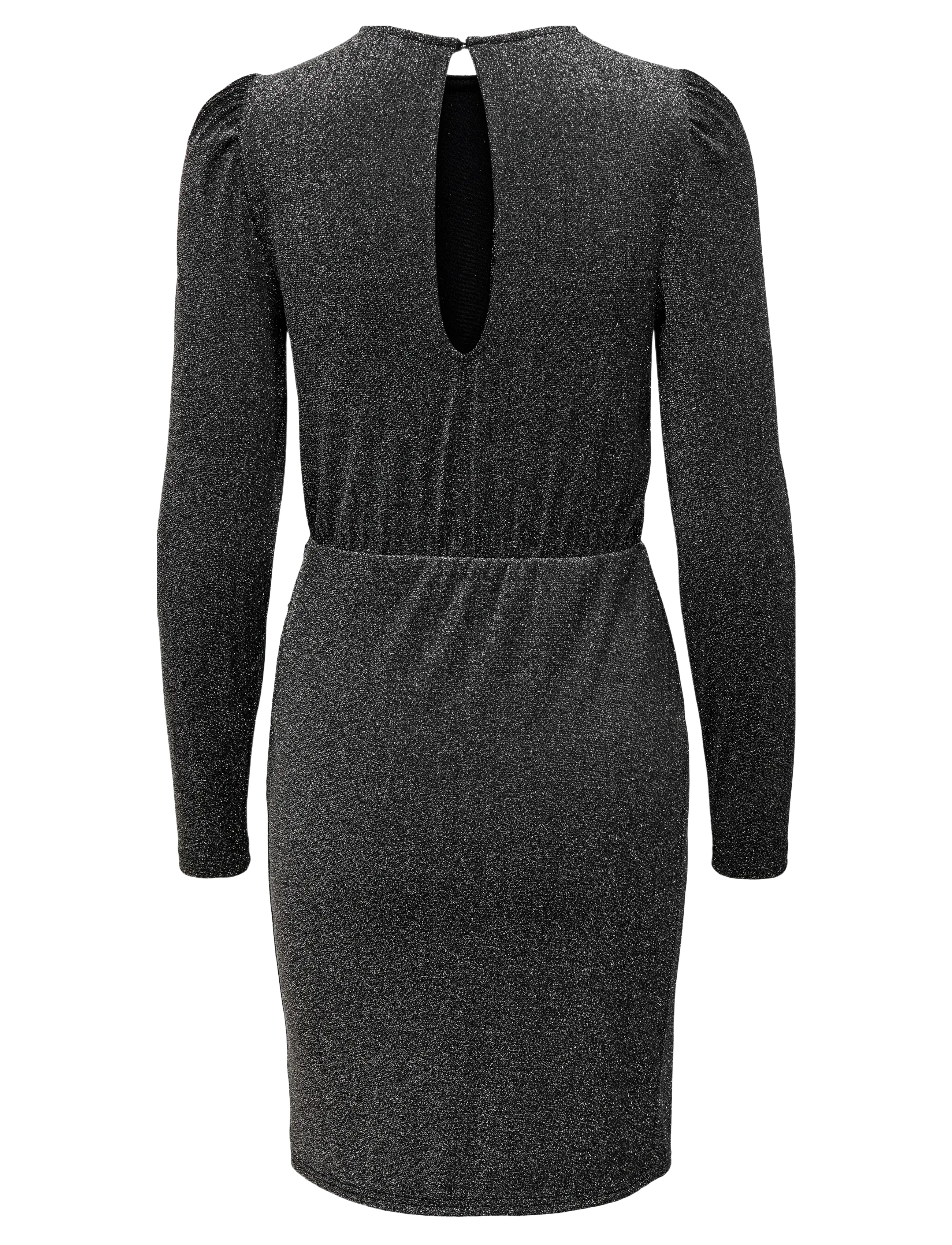 ONLY - ONLRICH L/S GLITTER DRESS JRS - festtøj til outletpriser - black - 2