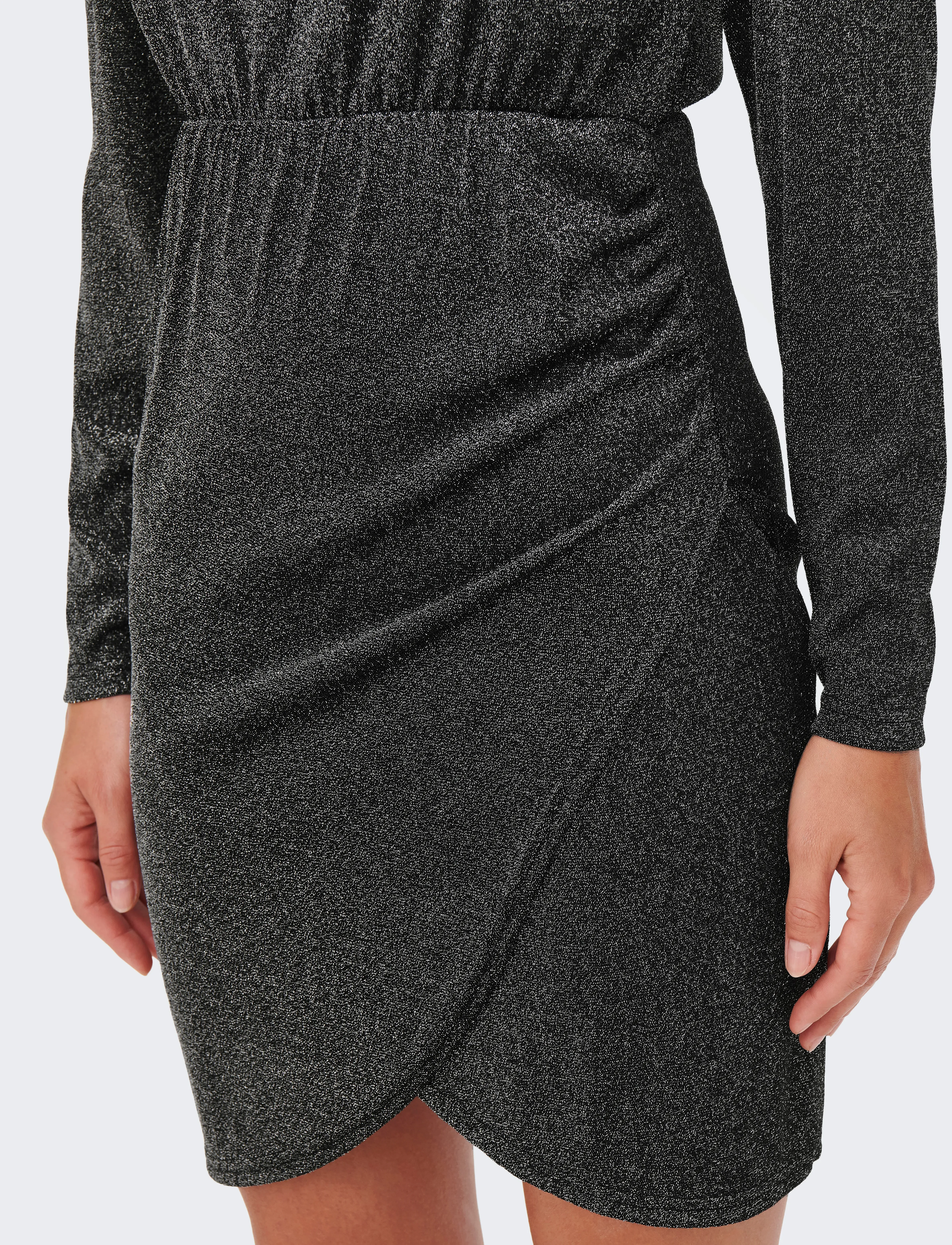 ONLY - ONLRICH L/S GLITTER DRESS JRS - festtøj til outletpriser - black - 4