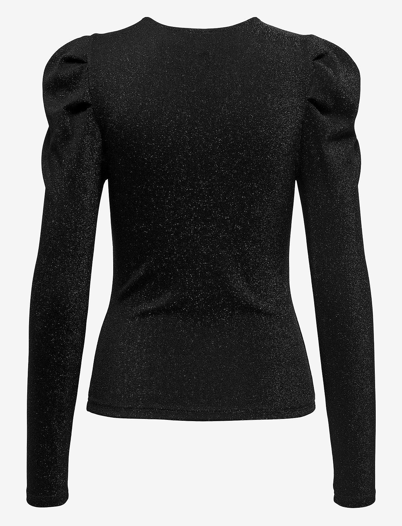 ONLY - ONLRICH L/S GLITTER PUFF TOP JRS - langærmede toppe - black - 2