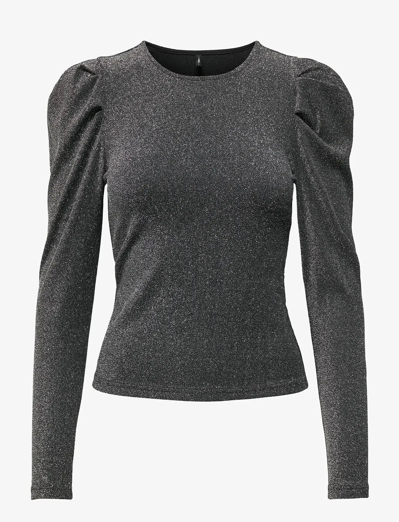 ONLY - ONLRICH L/S GLITTER PUFF TOP JRS - long-sleeved tops - black - 1