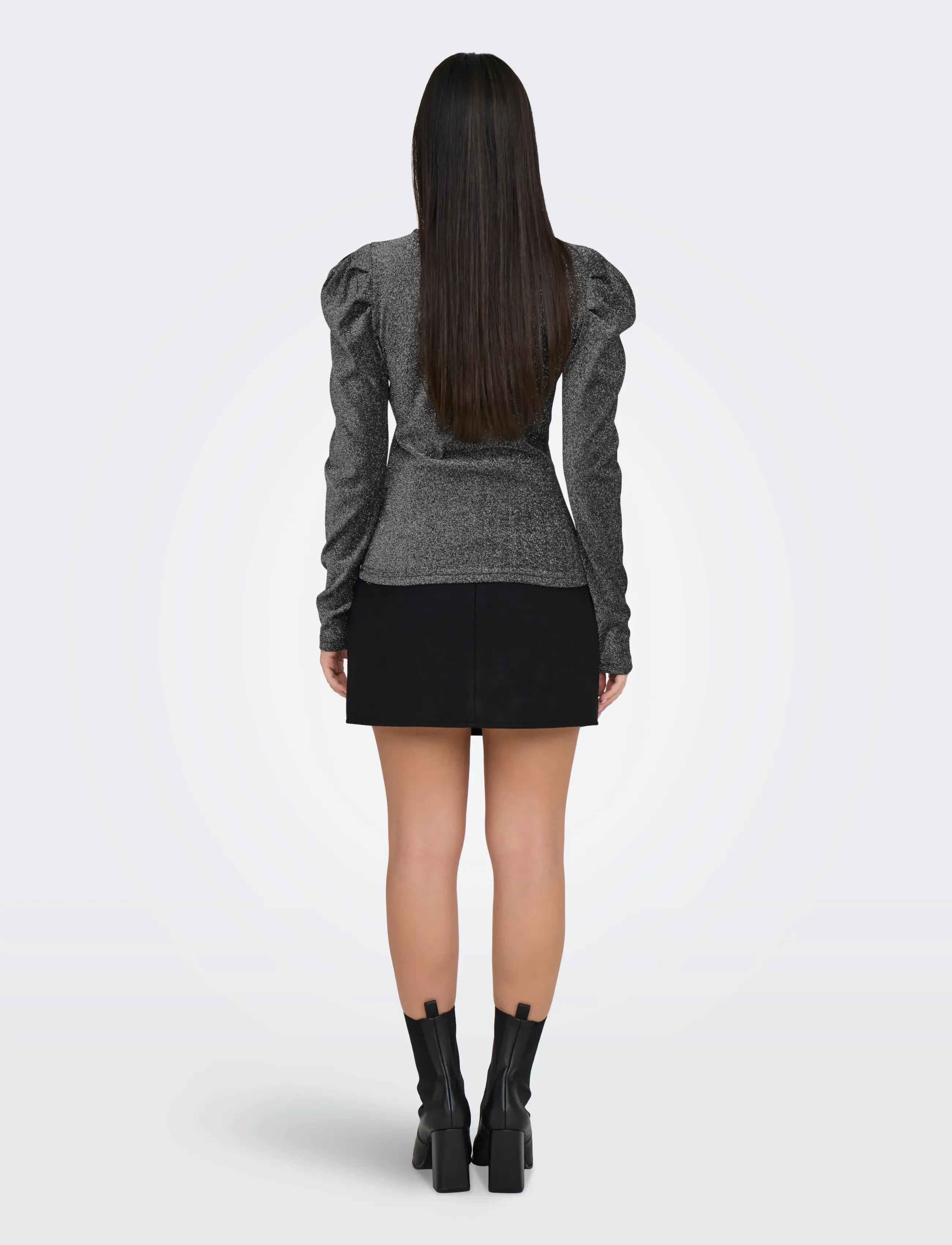 ONLY - ONLRICH L/S GLITTER PUFF TOP JRS - palaidinukės ilgomis rankovėmis - black - 3