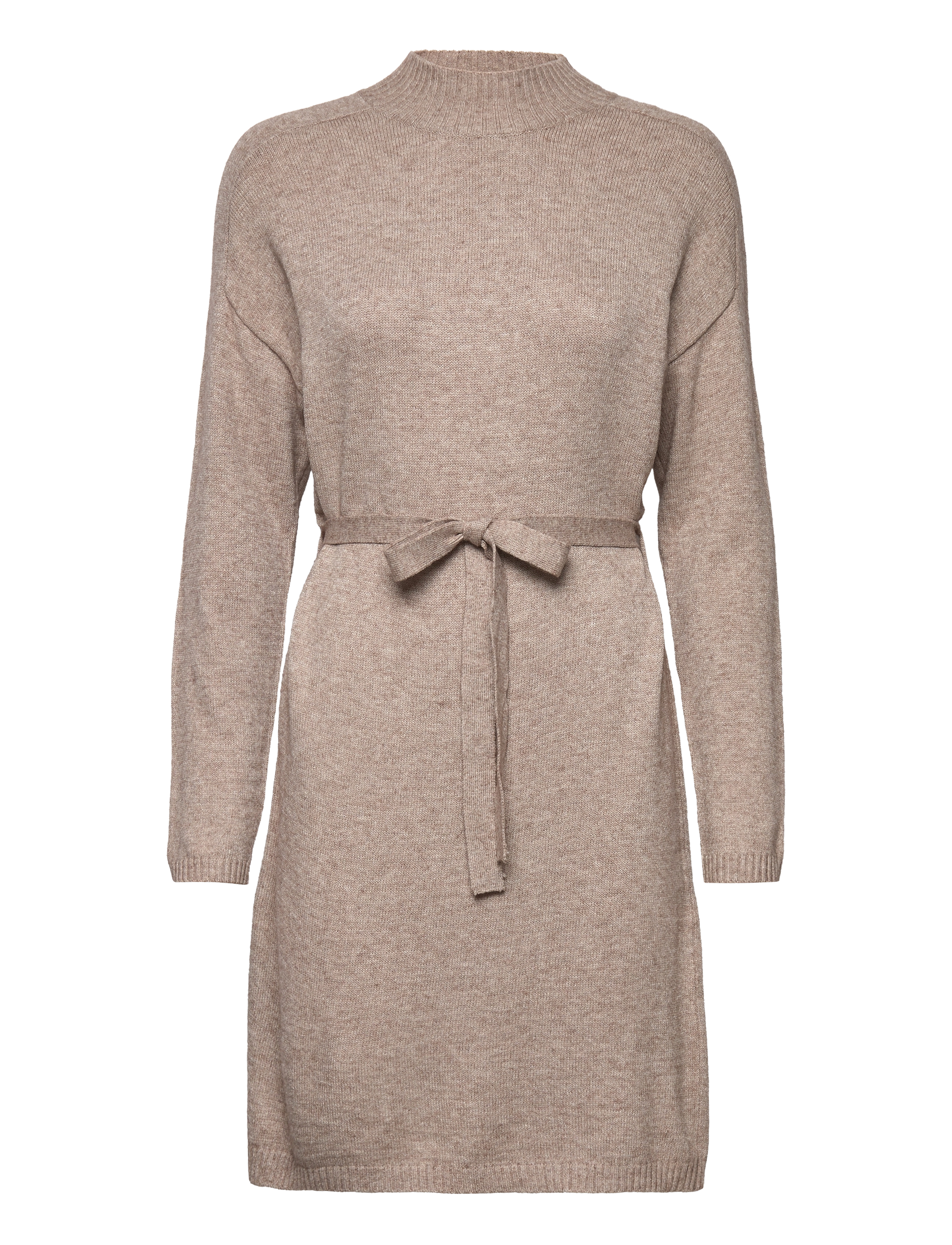 ONLY ONLLEVA LS BELT DRESS EX KNT - Strikkjoler - BEIGE / beige