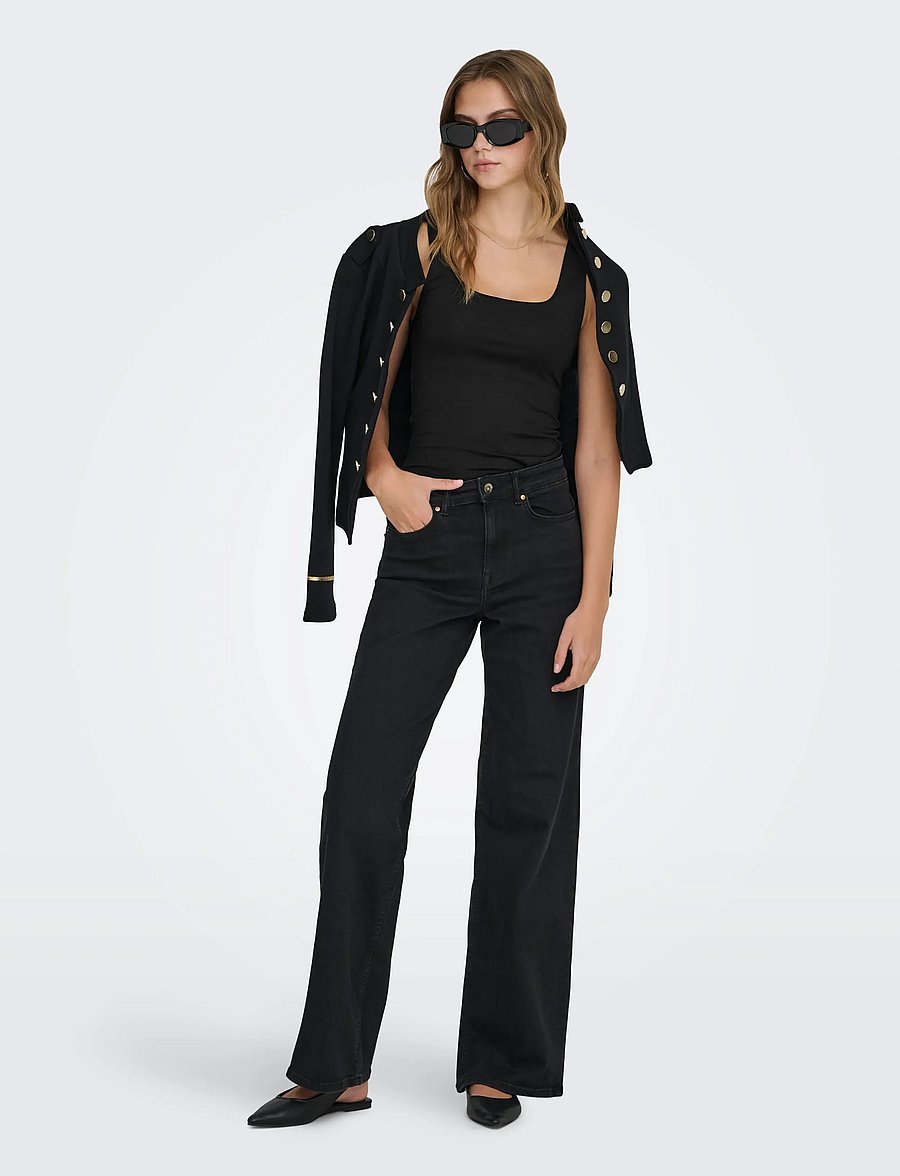 ONLY - ONLEA S/L 2-WAYS FIT TOP JRS NOOS - varrukateta topid - black - 4