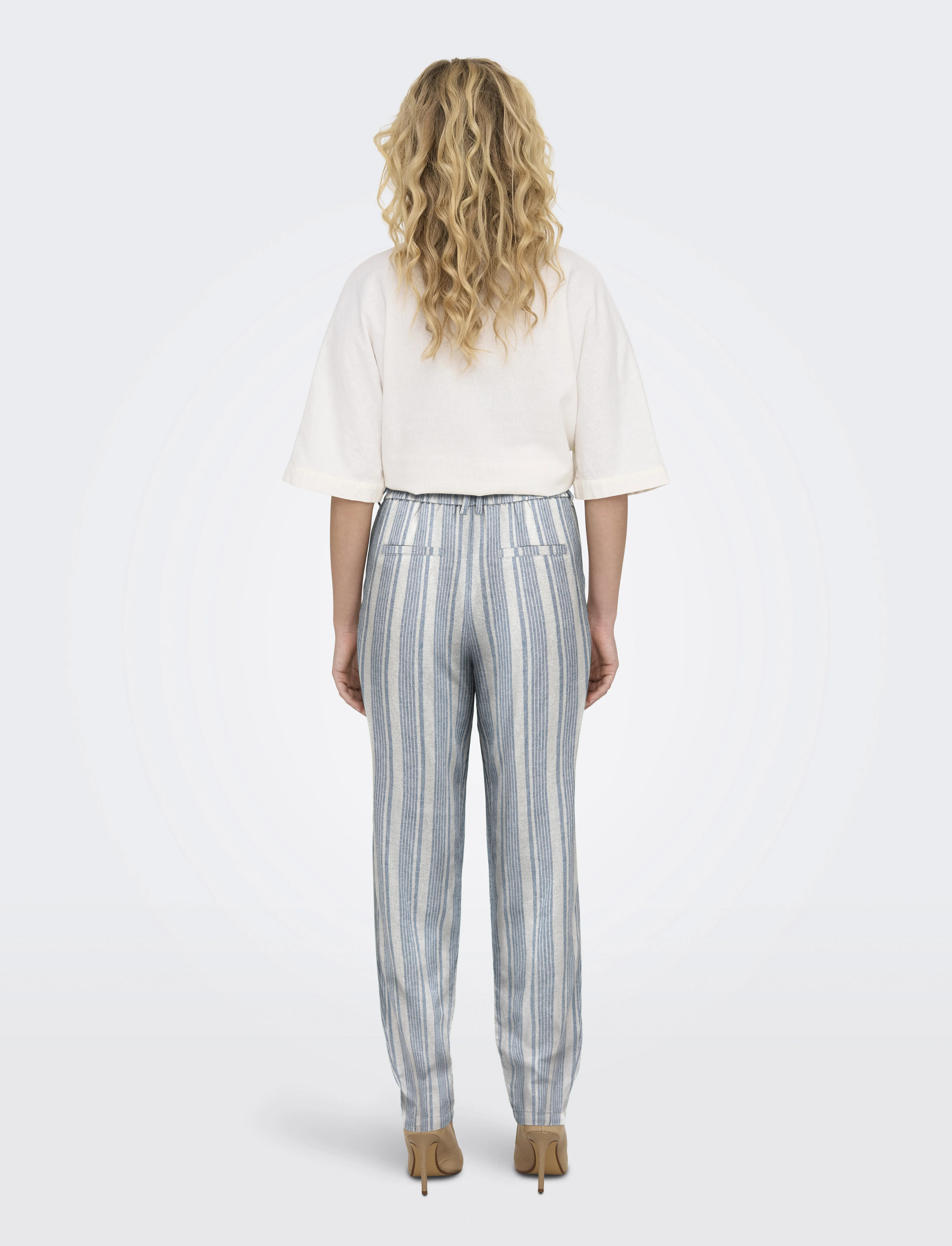 ONLY - ONLCARO-POPTRASH EASY LINEN BL PNT - pantalons en lin - coronet blue - 3