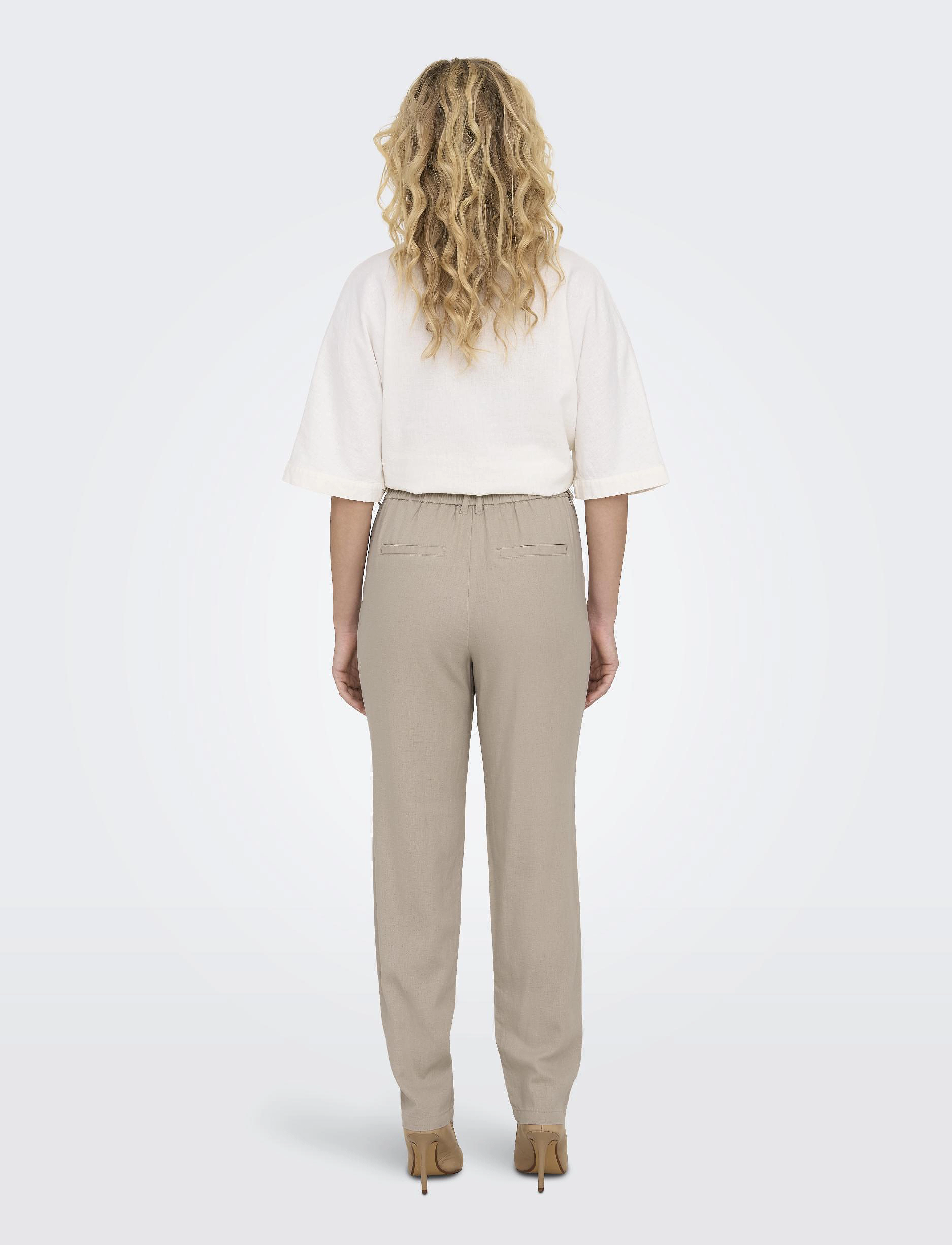ONLY - ONLCARO-POPTRASH EASY LINEN BL PNT - leinenhosen - oxford tan - 3