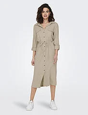 ONLY - ONLCARO LS LINEN SHIRT DRESS CC PNT - marškinių tipo suknelės - oxford tan - 5