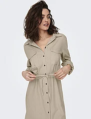 ONLY - ONLCARO LS LINEN SHIRT DRESS CC PNT - marškinių tipo suknelės - oxford tan - 6